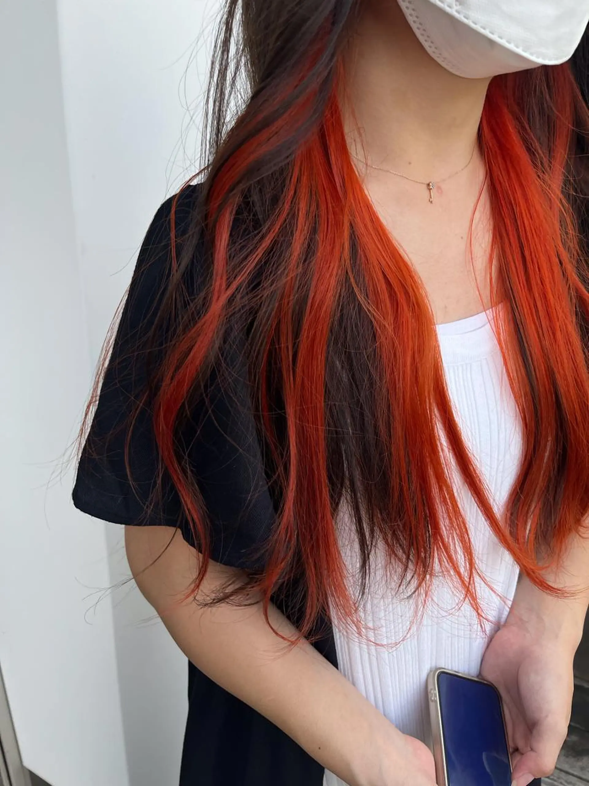 カラー オレンジ ヘアカラー D'na ディーナのヘアスタイル