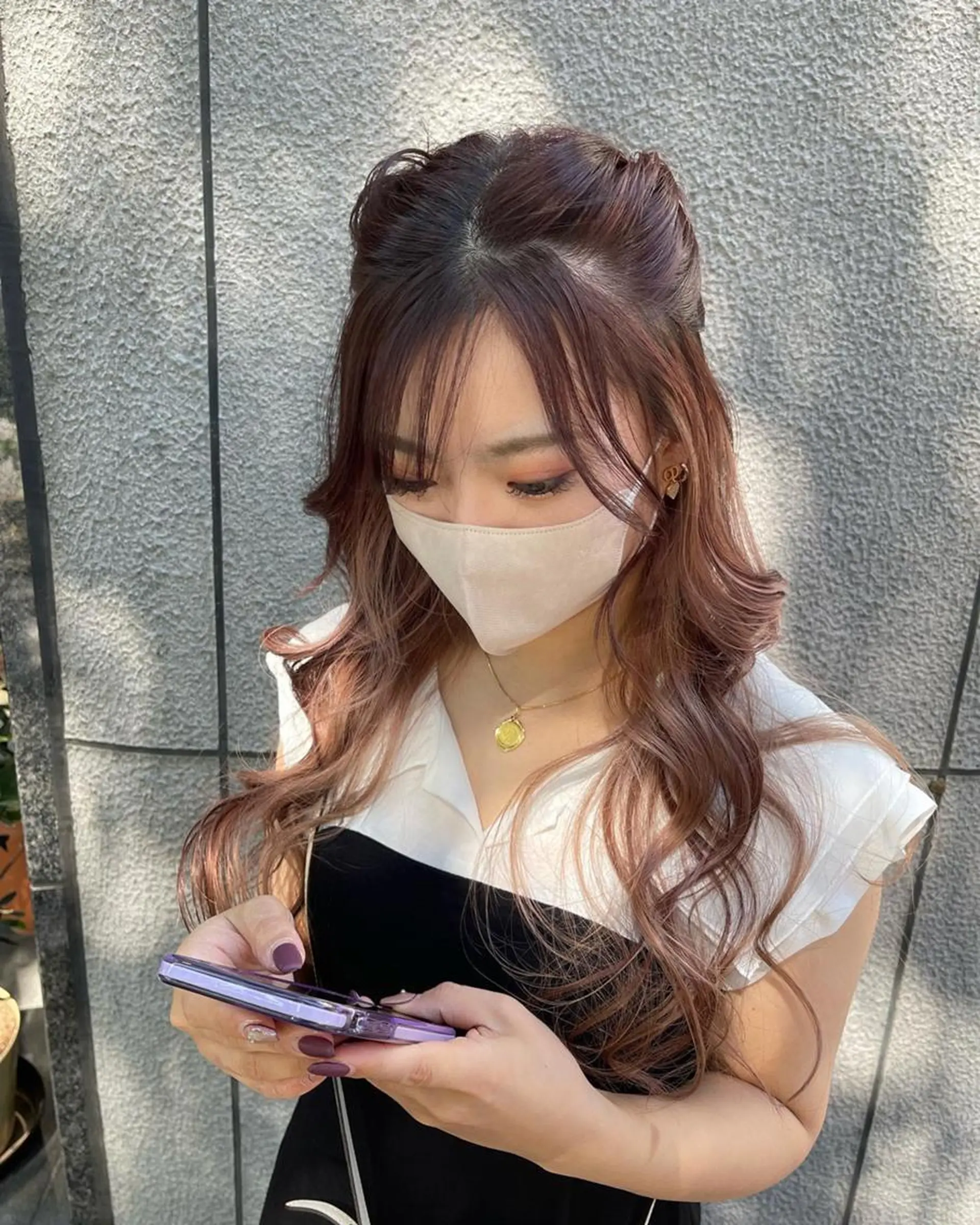 ミディアム カラー ヘアアレンジ ベージュカラー ブリーチ イルミナカラー ピンクカラー ピンクベージュ ❥【韓国風ヘア】 stylist 林❥のエステ・リラクイメージ