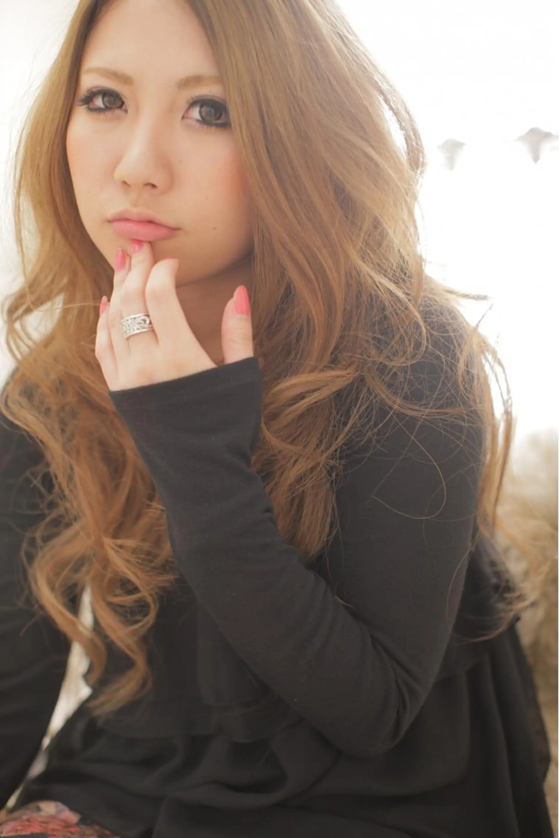 ロング カラー 龍 門のヘアスタイル