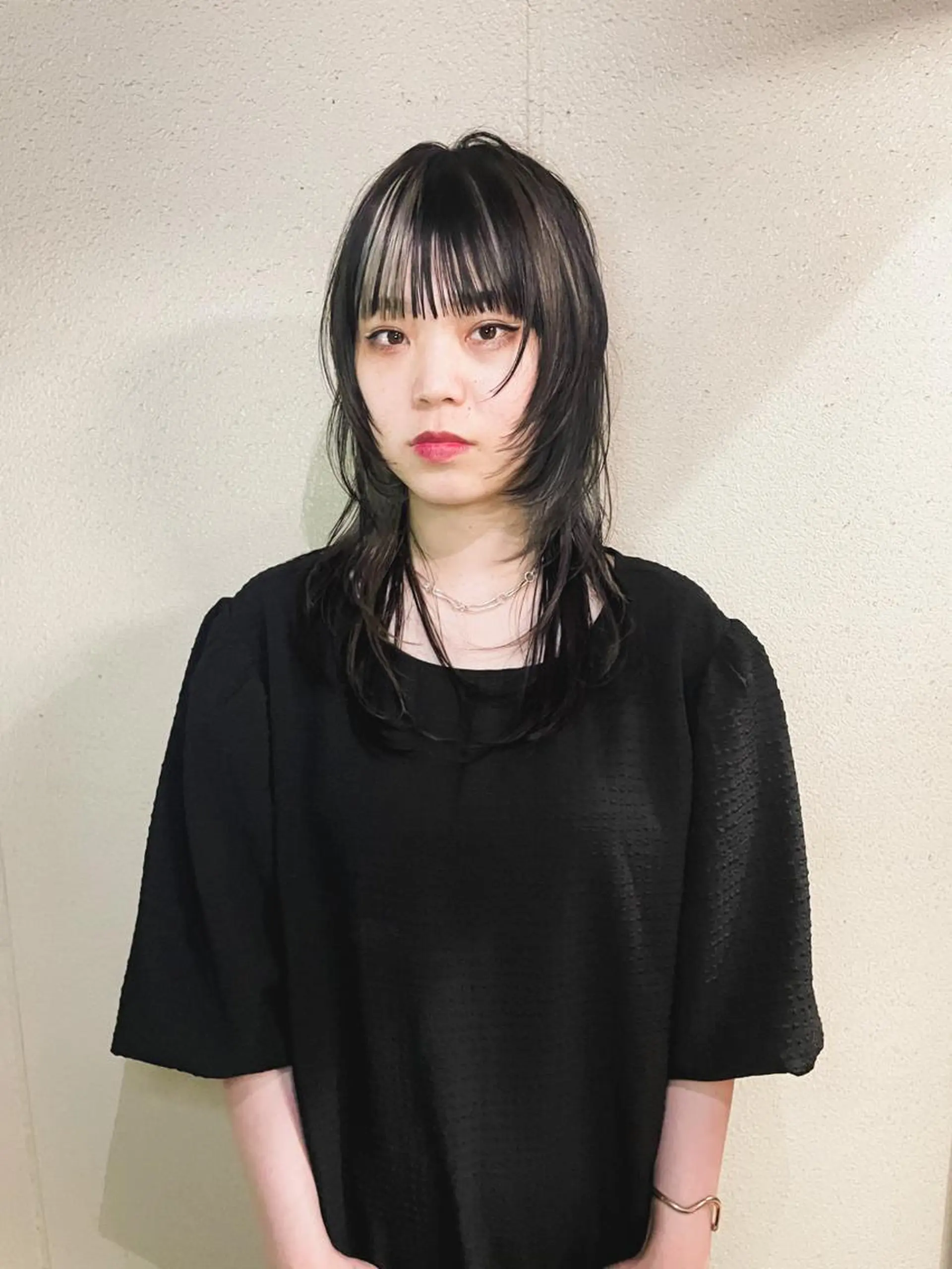 セミロング カラー ハイライトカラー ハイライト レイヤーカット ウルフカット カット トリートメント ハイトーン/レイヤー /ウルフ⭐️永田⭐️のヘアスタイル