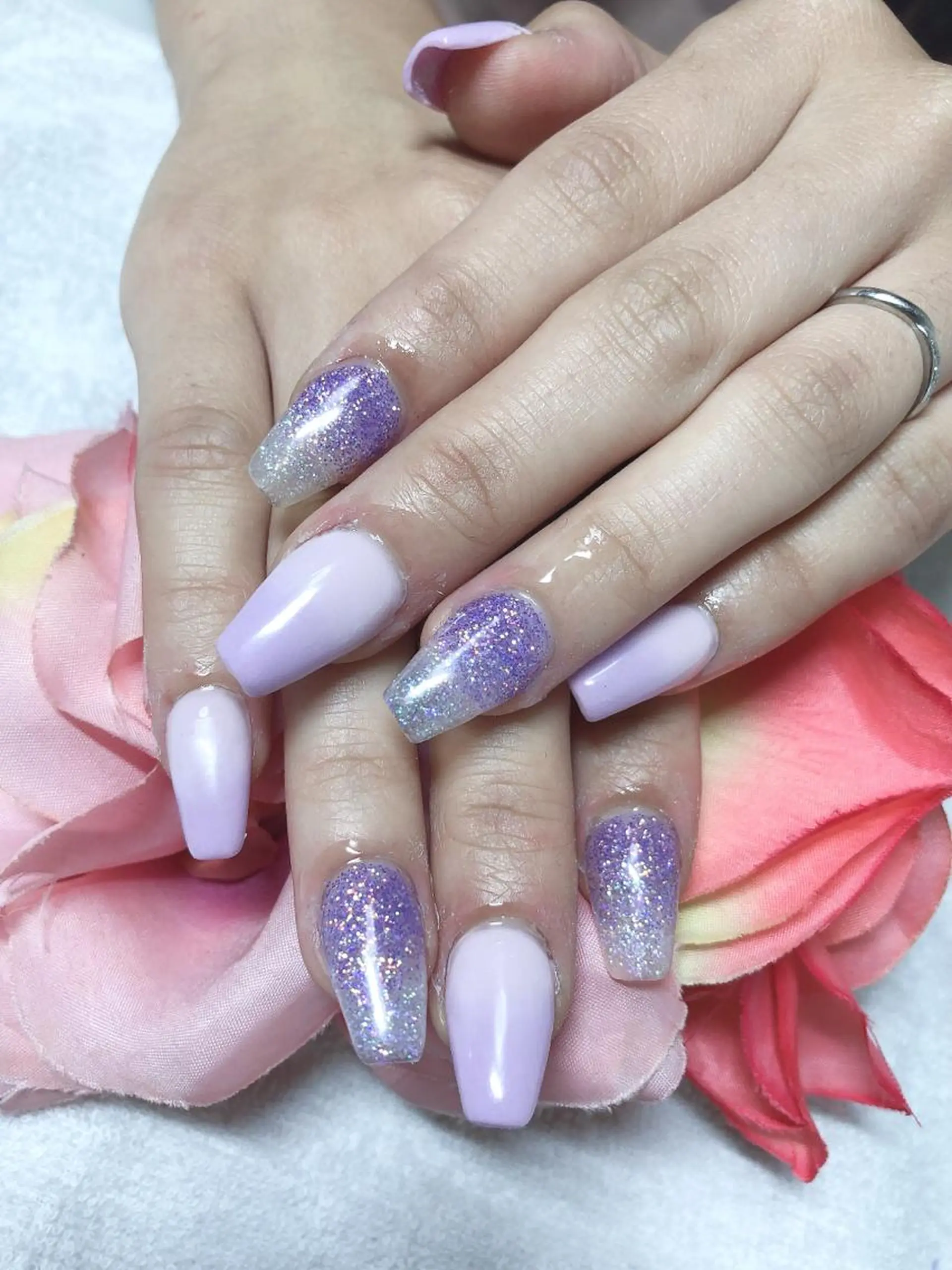 ミディアム ネイル ハンドネイル 《LB》ラブリエ Nail&eyeのマツエク・マツパデザイン