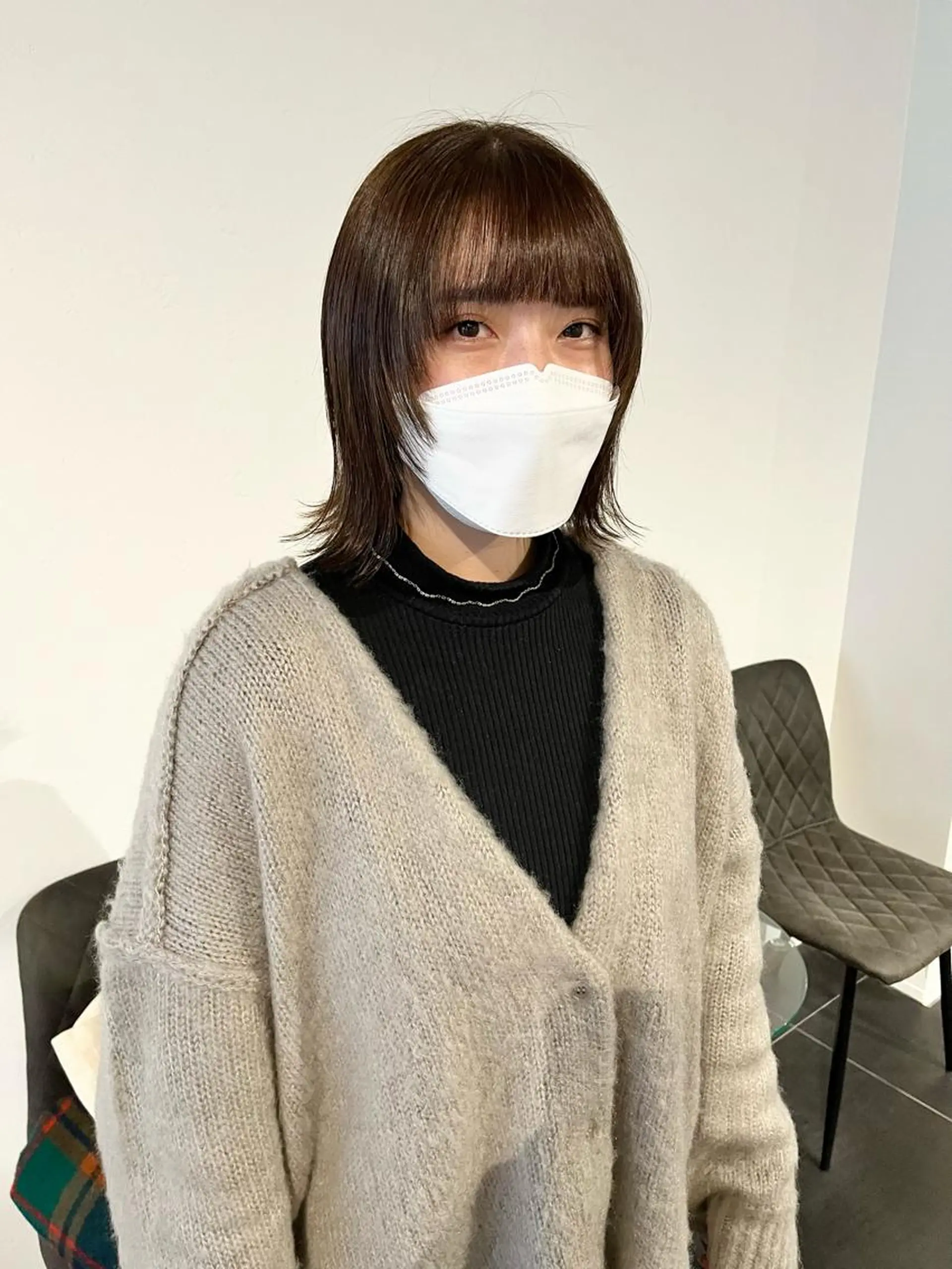 ミディアム カラー ベージュカラー ブリーチ ブリーチなしカラー 顔まわりレイヤー 顔周りカット カット ヘアカラー ショート/パーマ/ カラー/FUKOのヘアスタイル