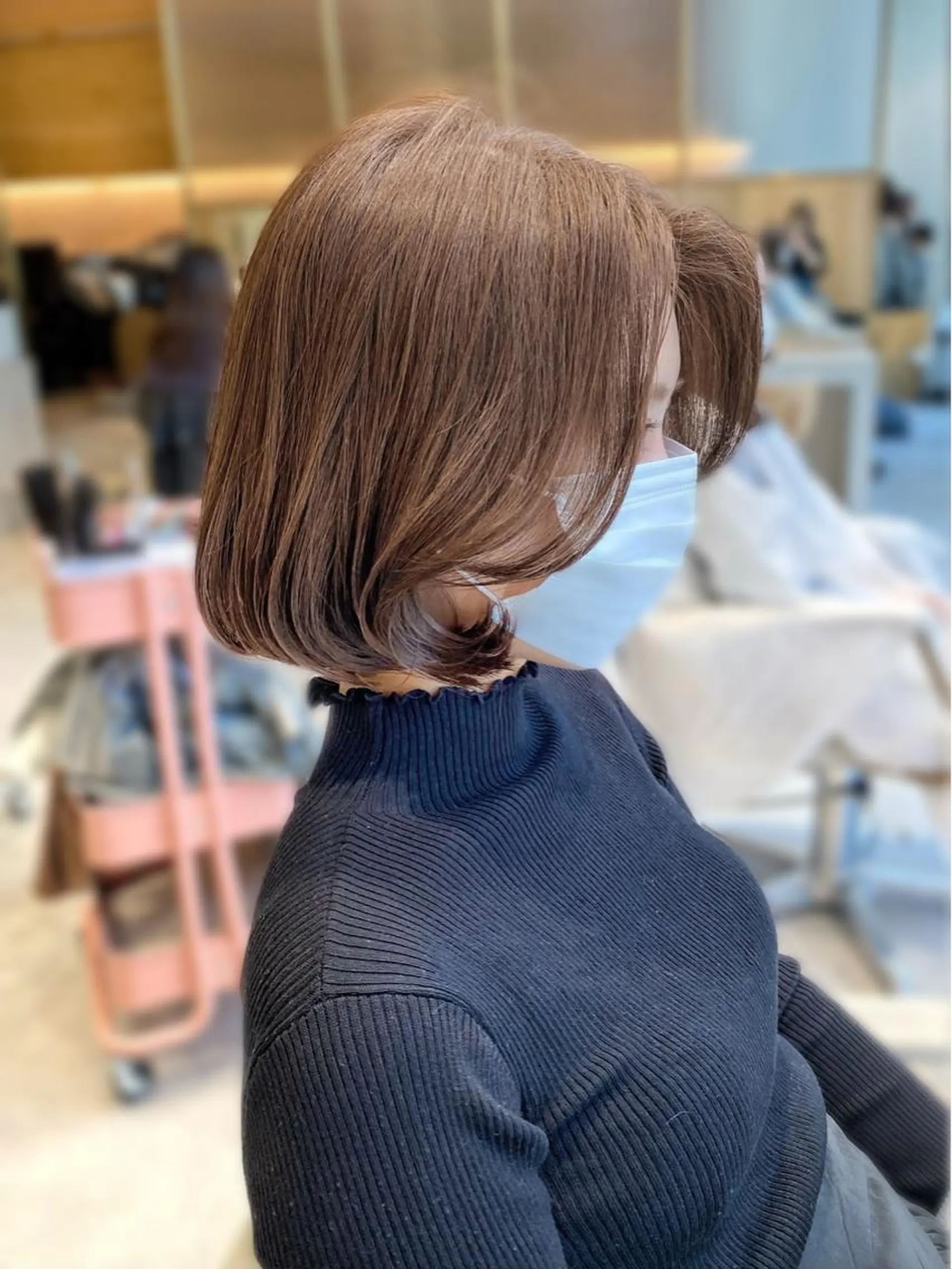 ミディアム カラー パーマ ヘアアレンジ カット ヘアカラー トリートメント ヘアセット 小野寺瑞希 /最小顔カットのヘアスタイル