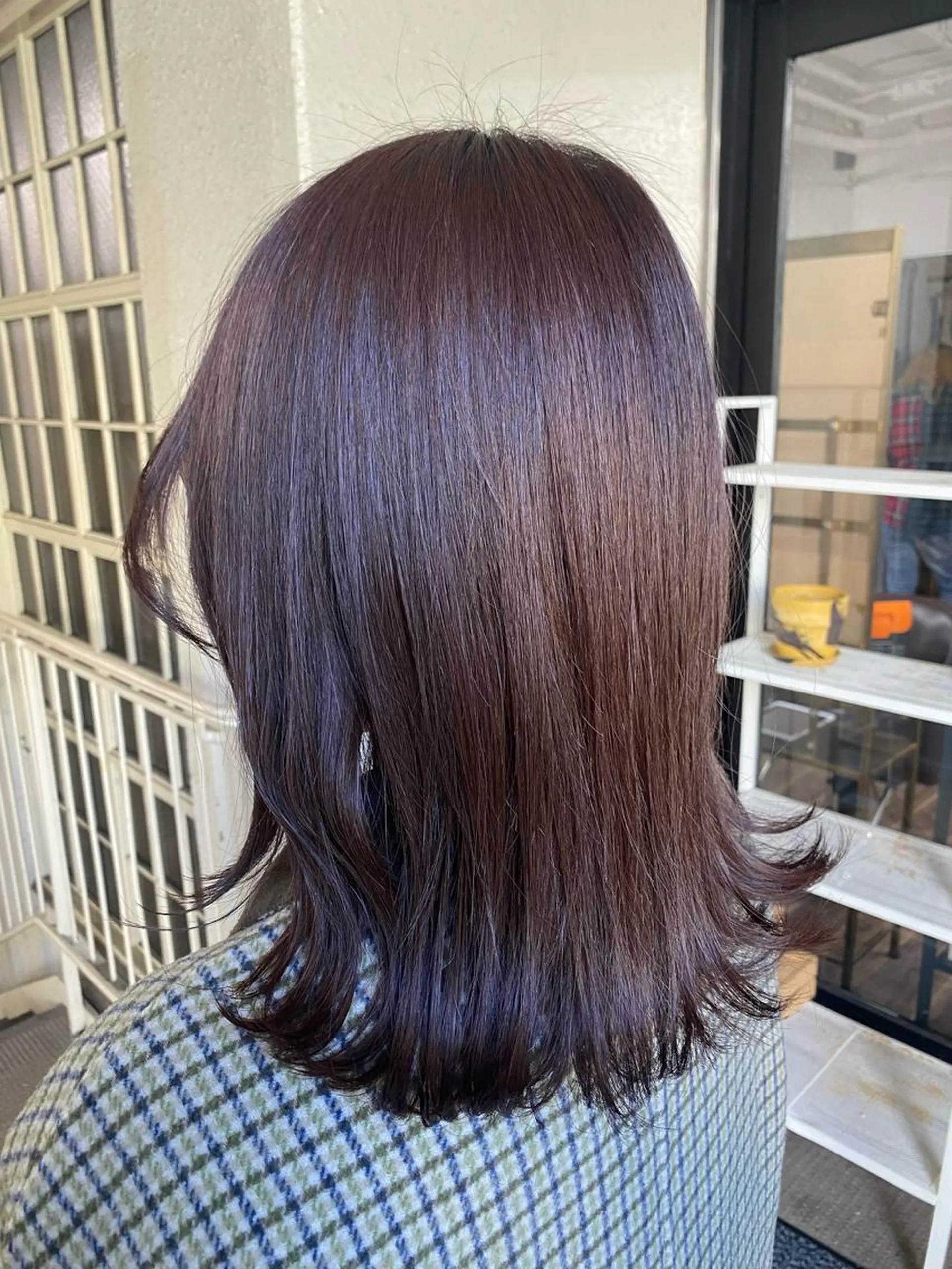 セミロング カラー アッシュ アッシュグレー アッシュグレージュ バレイヤージュ ミストバング ヘアカラー トリートメント 🌟🍒ハイトーン 韓国ヘア/ユウミのヘアスタイル