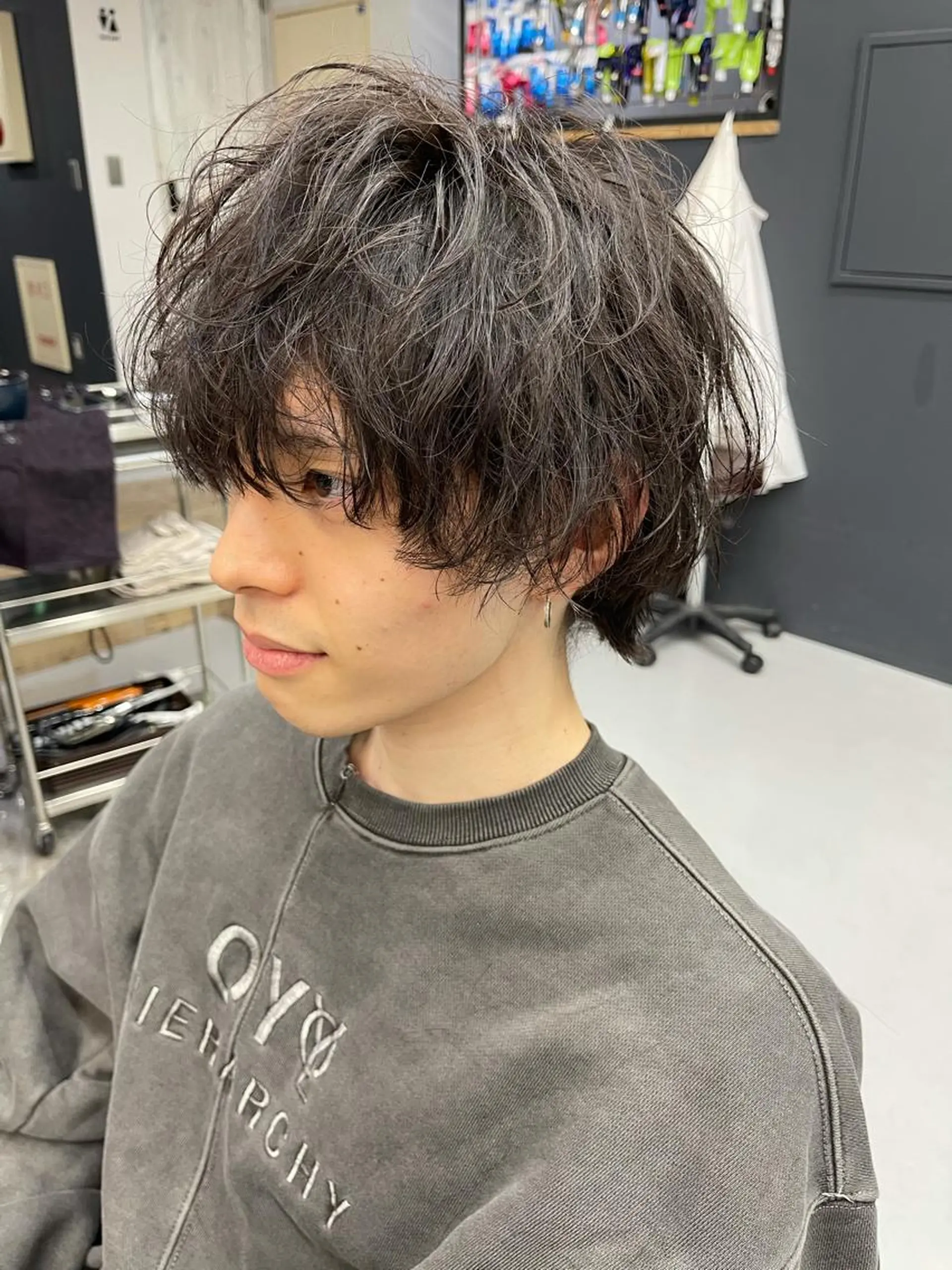 ショート パーマ メンズ カット パーマ 森本裕/オーナー/ スパイラルパーマのヘアスタイル