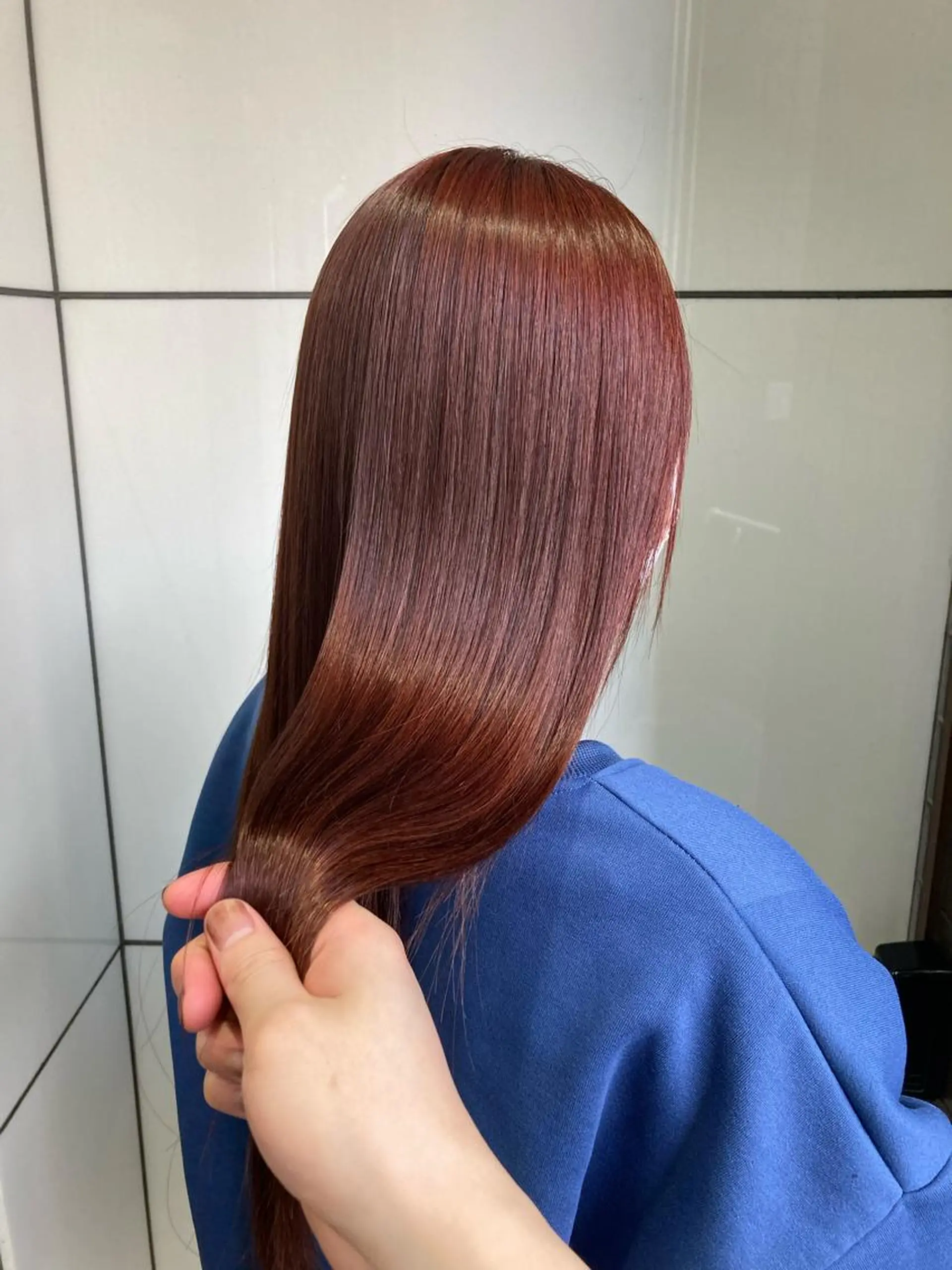 ロング カラー ブラウンカラー ピンクカラー ピンクブラウン ヘアカラー 髪質改善/痛ませ ないカラー/西村航大のヘアスタイル