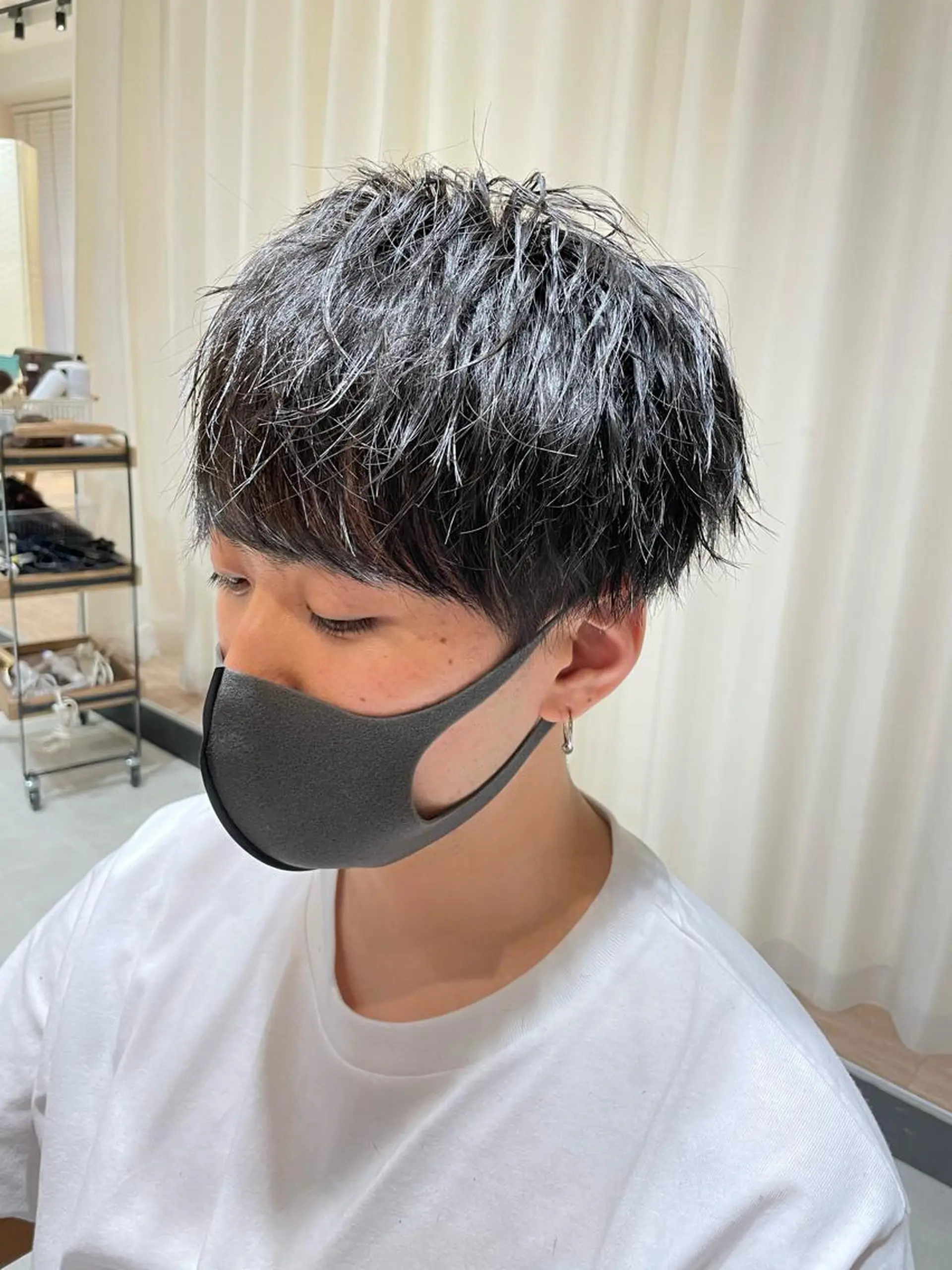 ショート パーマ メンズ マッシュ メンズパーマ レイヤー/韓国ヘア /顔周り/大久保貴之のヘアスタイル