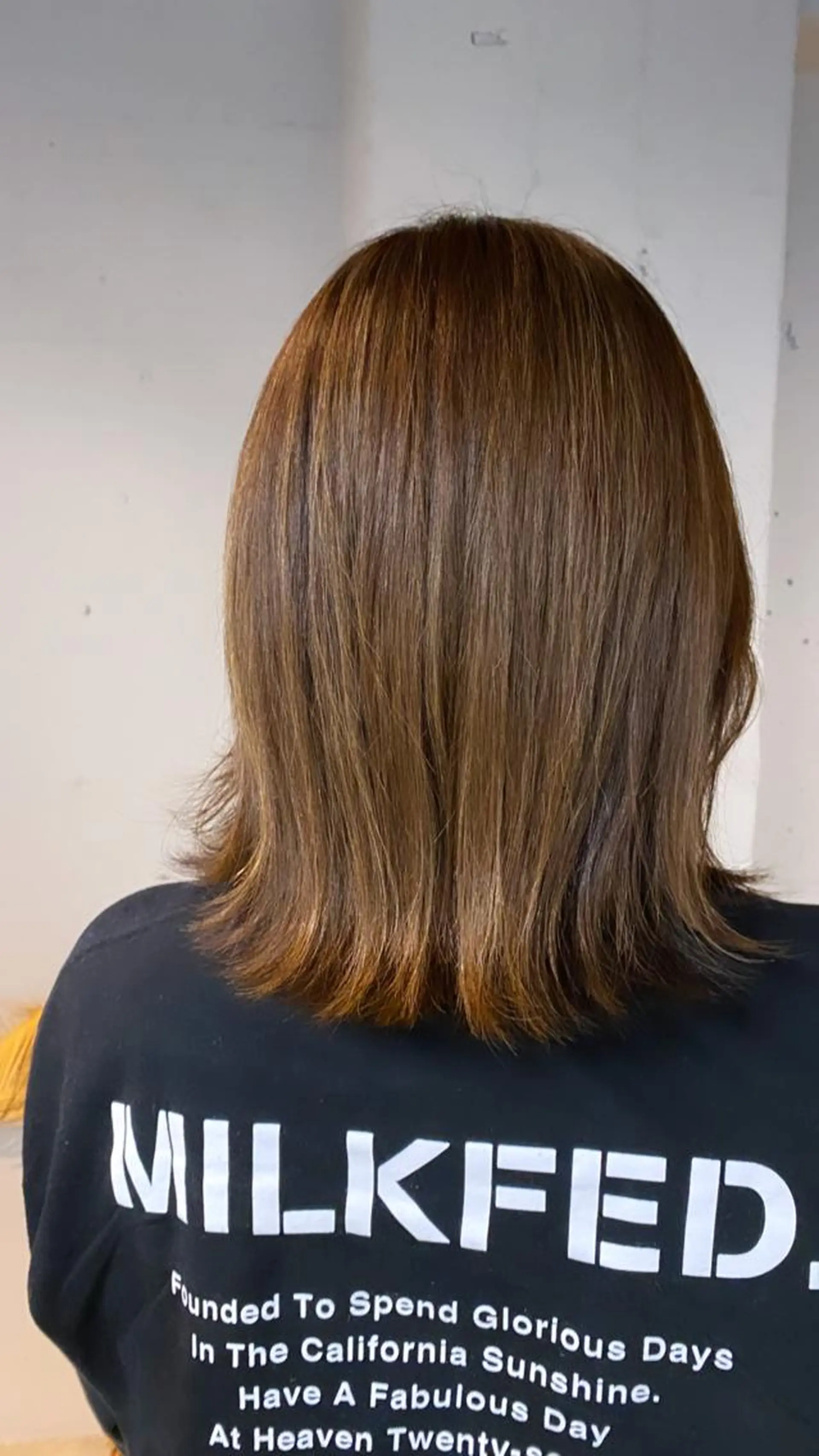 セミロング カラー ベージュカラー ハイライトカラー ハイライト ヘアカラー トリートメント 艶髪/髪質改善/ MONSO山本のヘアスタイル