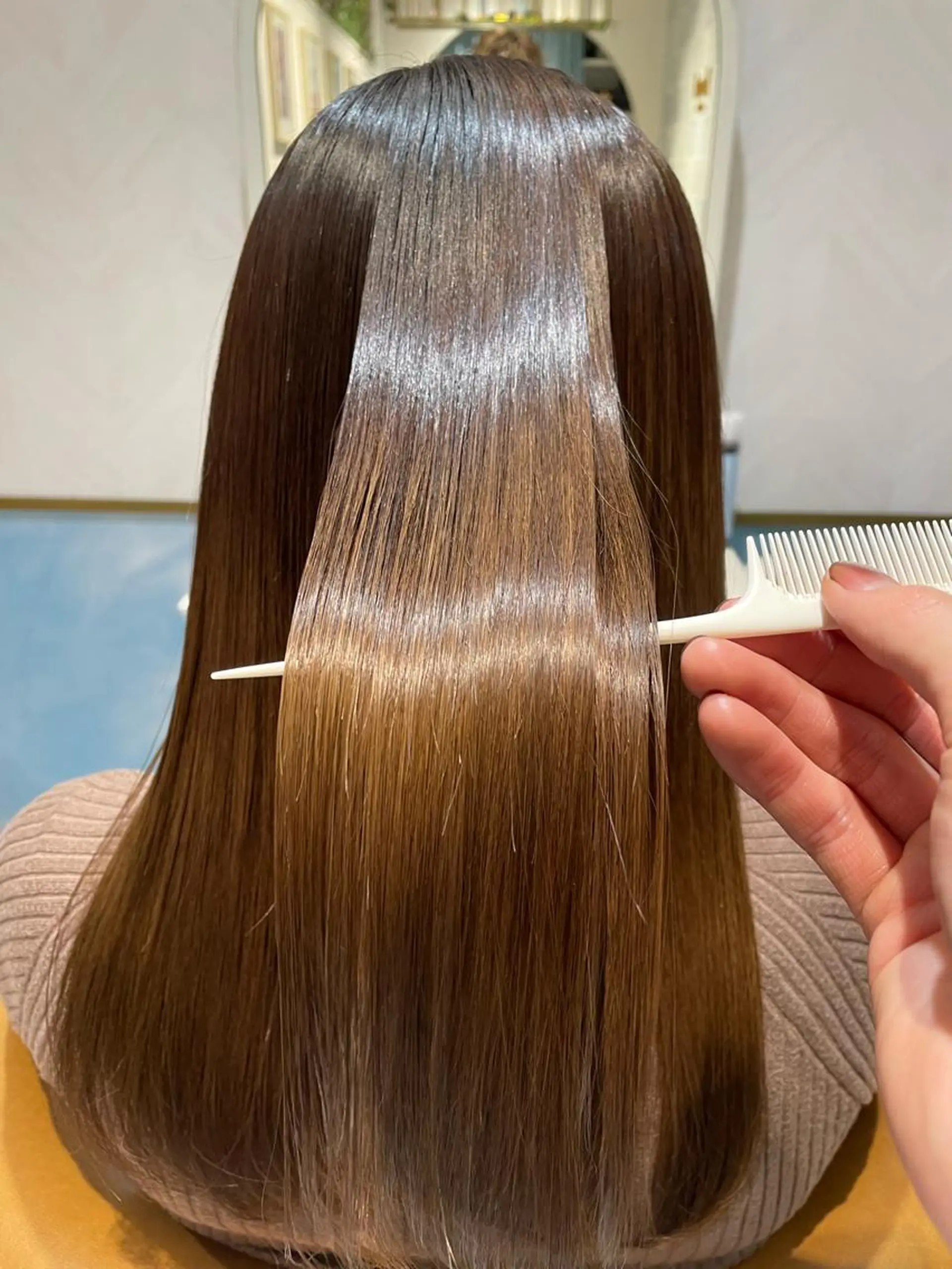 セミロング 縮毛矯正 Lond strada所属・💎韓国レイヤー/ 髪質改善💎武村侑哉のヘアスタイル