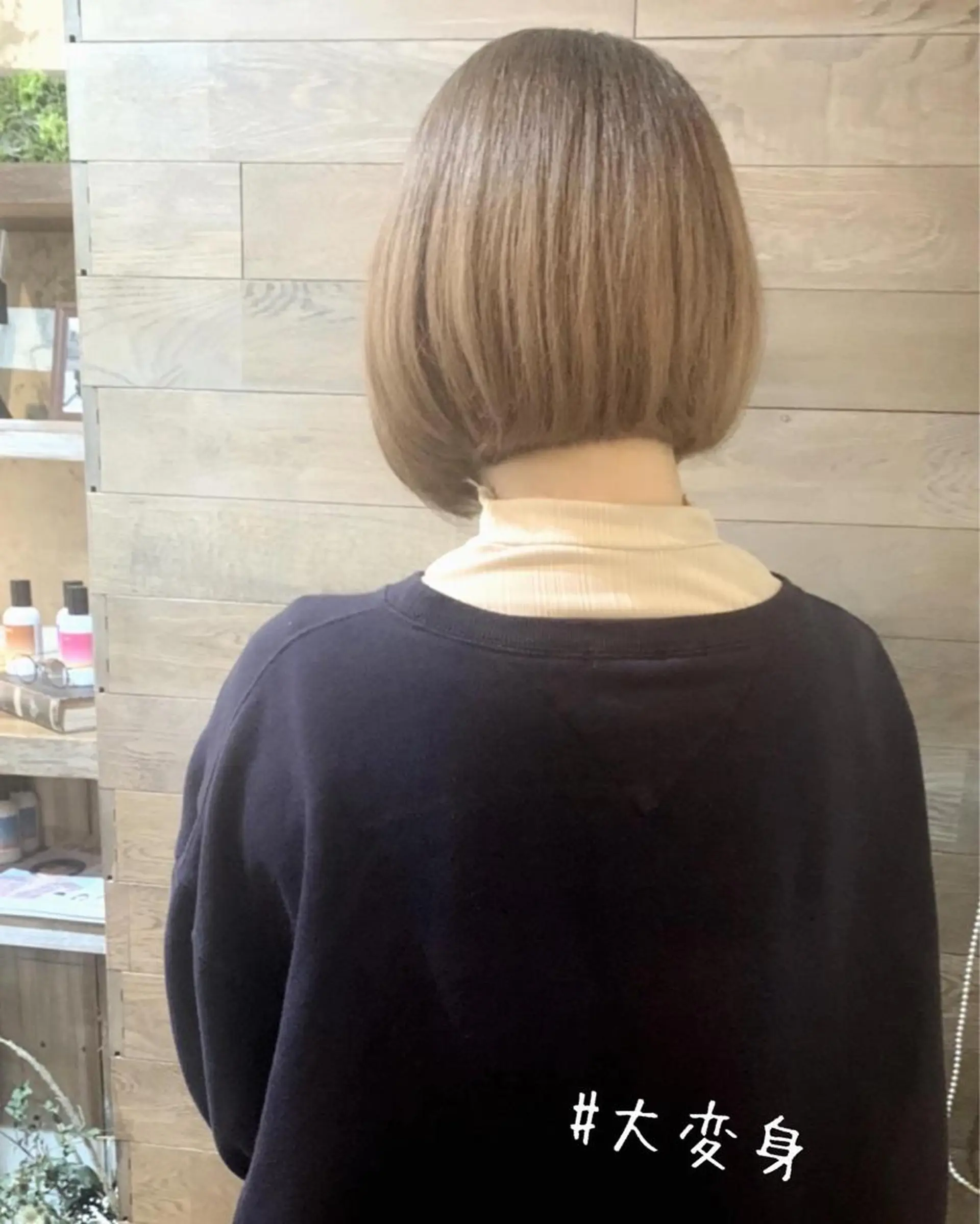 ミディアム カラー バレイヤージュ ブラウンカラー ココアブラウン デザインカラー グラデーションカラー ヘアカラー トリートメント 京都大人女性ショート 徒歩1分/秋山のヘアスタイル