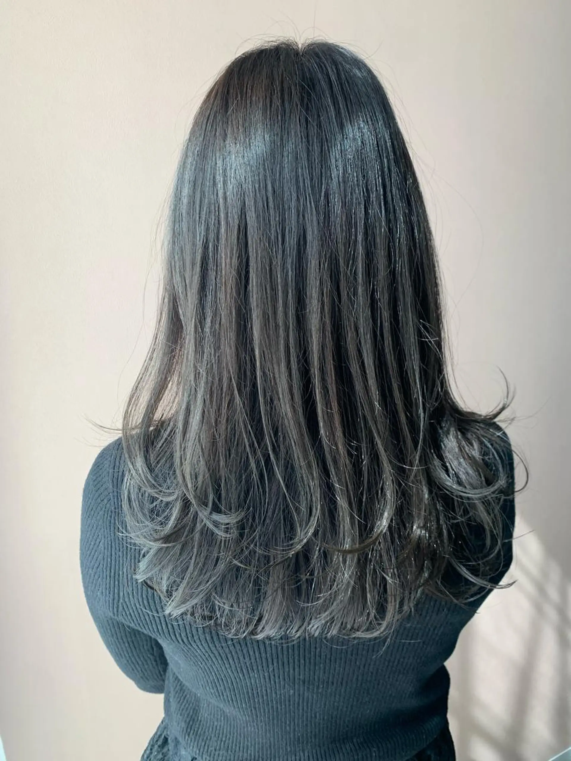 ロング カラー アッシュ アッシュグレー アッシュグレージュ グレージュ レイヤーカット hub hair レイヤー/透明感のヘアスタイル