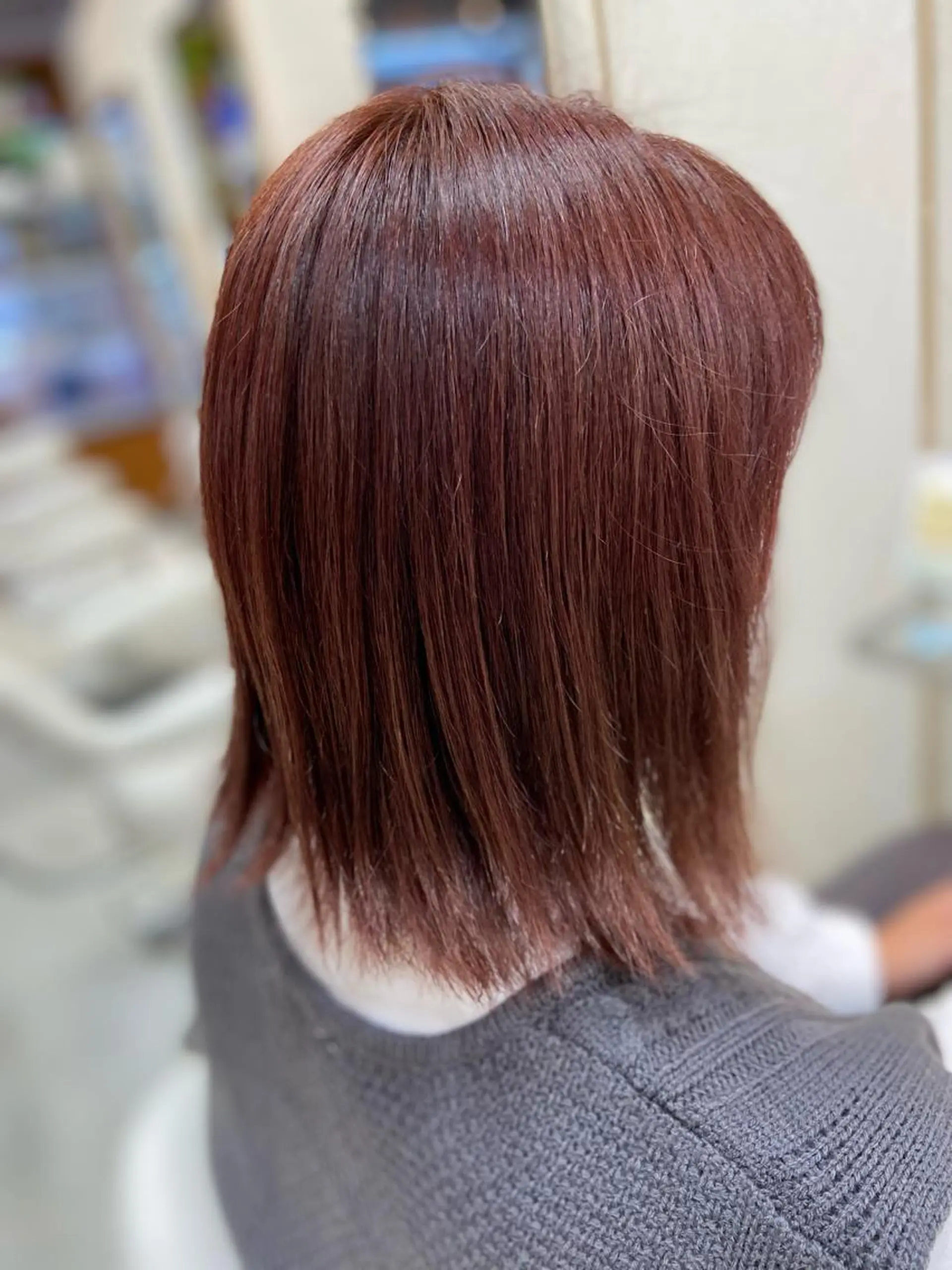 ミディアム カラー ブリーチ パープルカラー レッドカラー ヘアカラー トリートメント 菊地 美憂のヘアスタイル
