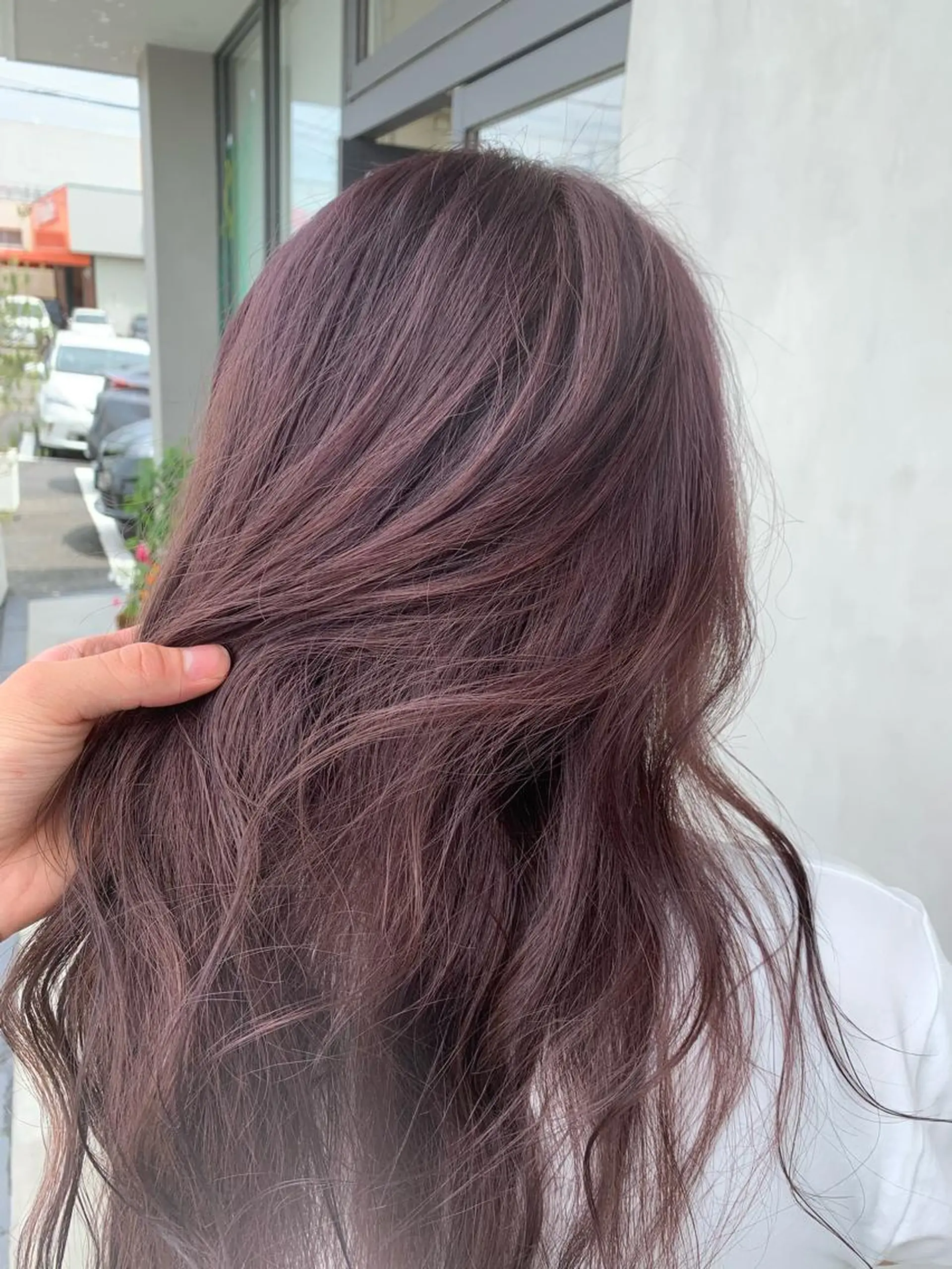 ロング カラー ブリーチ パープルカラー 名古屋／デザイン／ ブリーチ/松井亮磨のヘアスタイル
