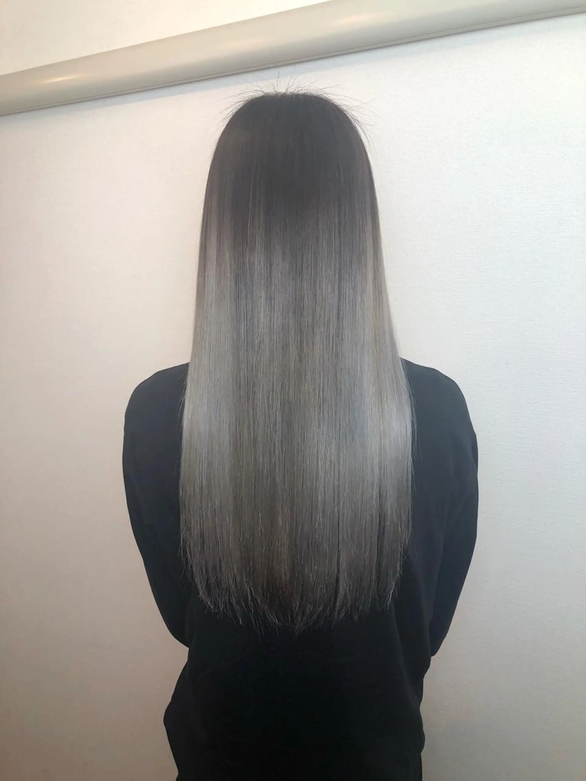 ロング カラー ブリーチ グラデーションカラー シルバー 是枝 さくらのヘアスタイル