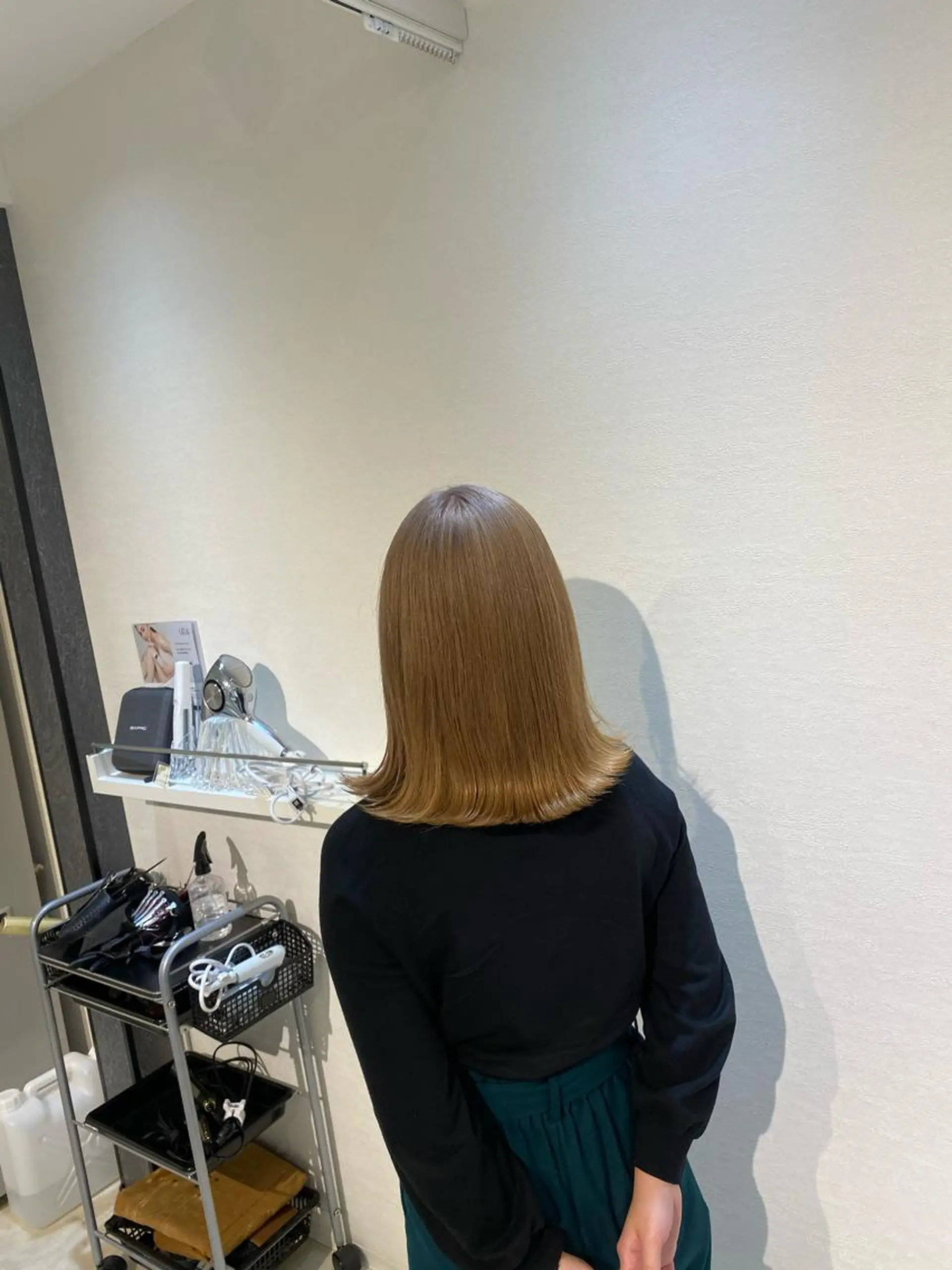 ミディアム カラー ベージュカラー 縮毛矯正とレイヤー /杉村凜汰郎のヘアスタイル