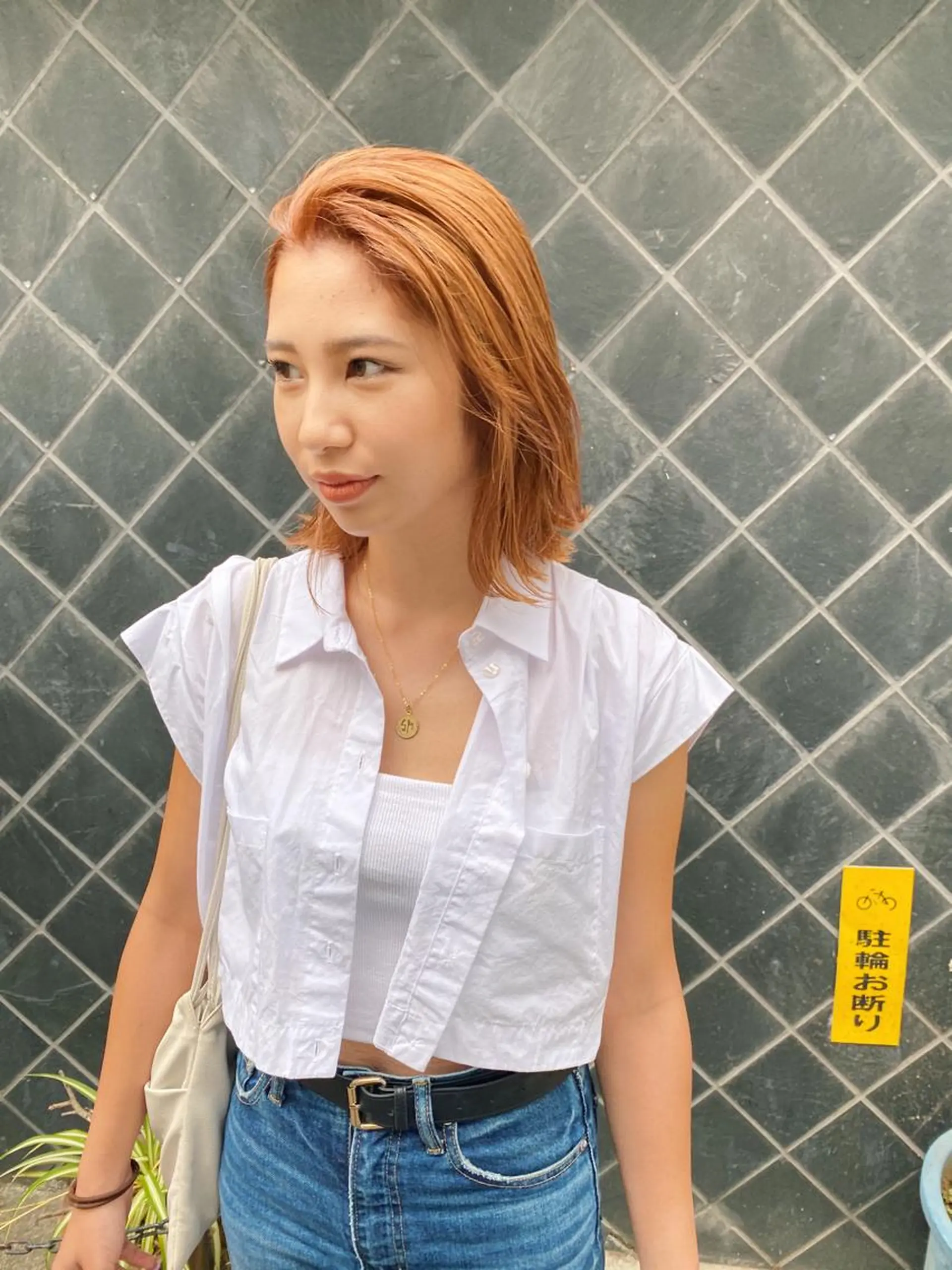 ミディアム カラー レイヤーウルフ エクステ磯部のヘアスタイル