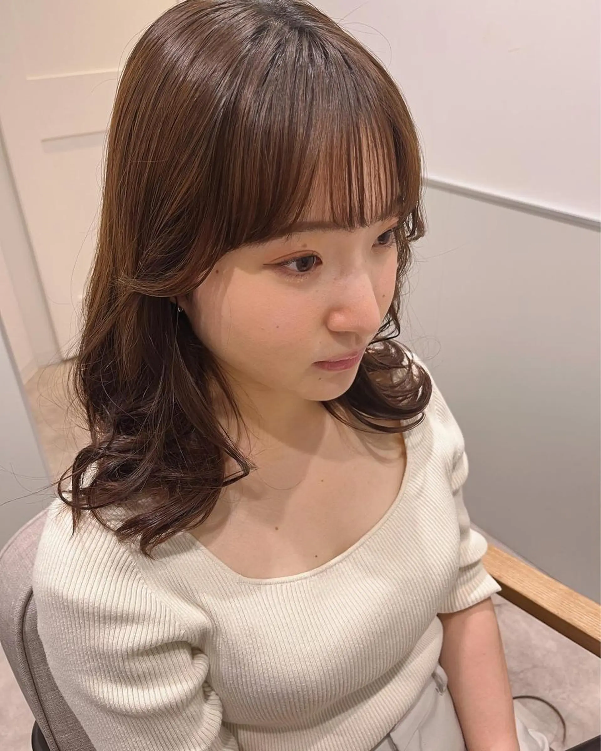 ミディアム ショートボブ ボブ 髪質改善 韓国風ヘア シースルーバング カット ヘアカラー トリートメント ヘッドスパ ヘアセット BACANCES〜バカンス〜所属・👑👑👑👑工藤 敬👑👑👑👑のヘアスタイル