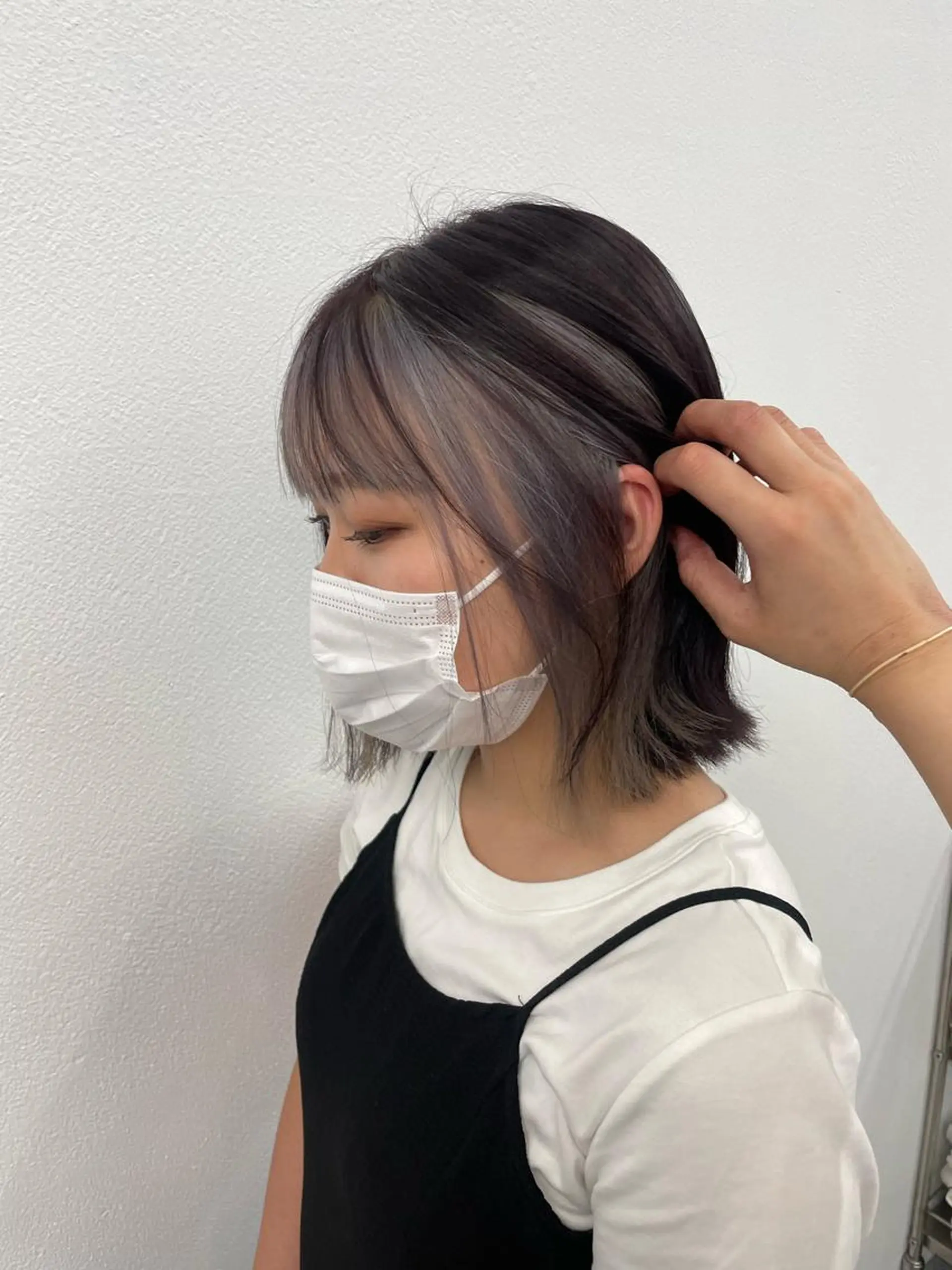 ミディアム カラー ハイトーンカラー🩵 指名多数💗横山聖奈のヘアスタイル