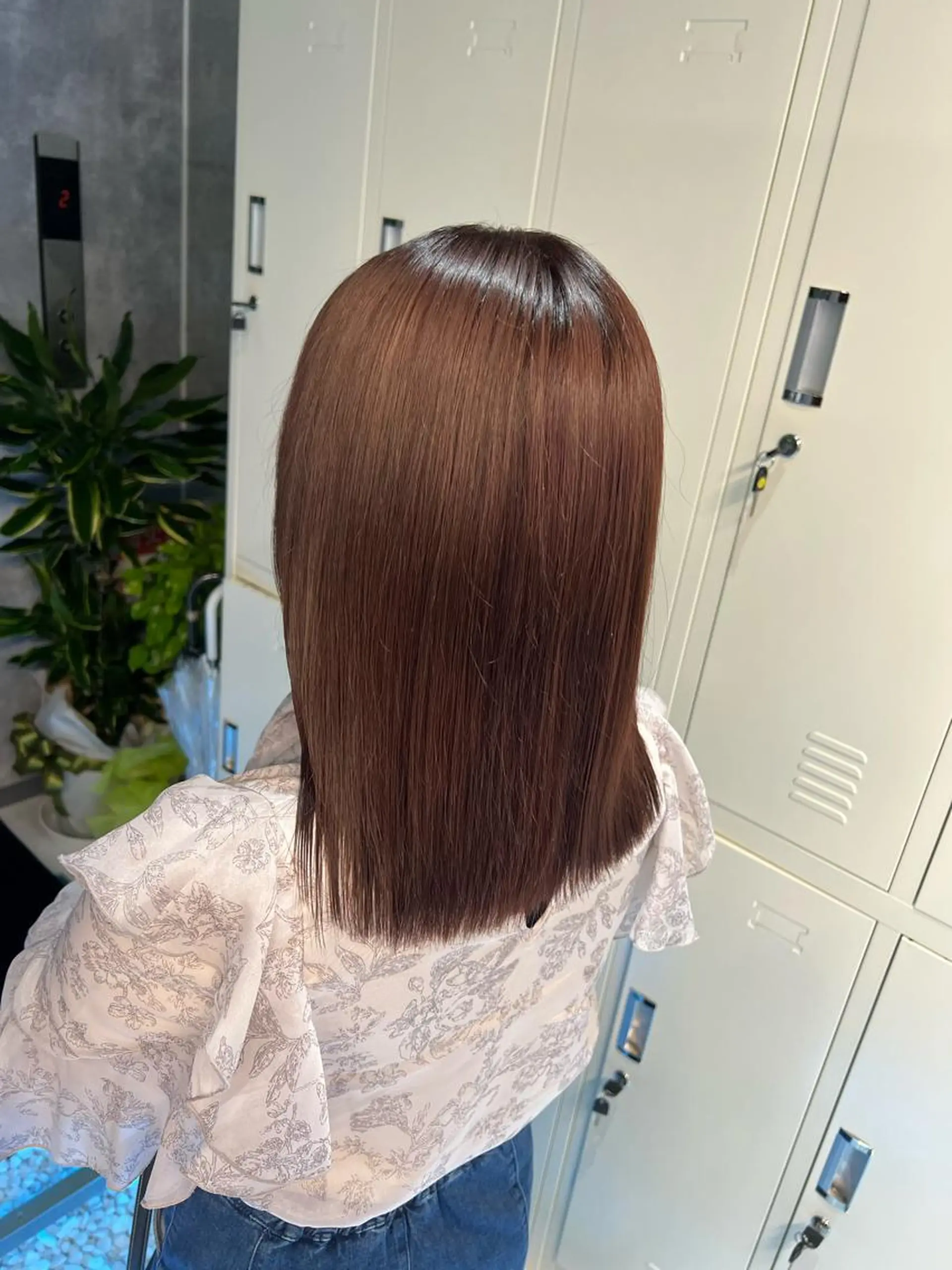 セミロング カラー 👑垢抜け韓国ヘア ハッシュカット唯澄のヘアスタイル