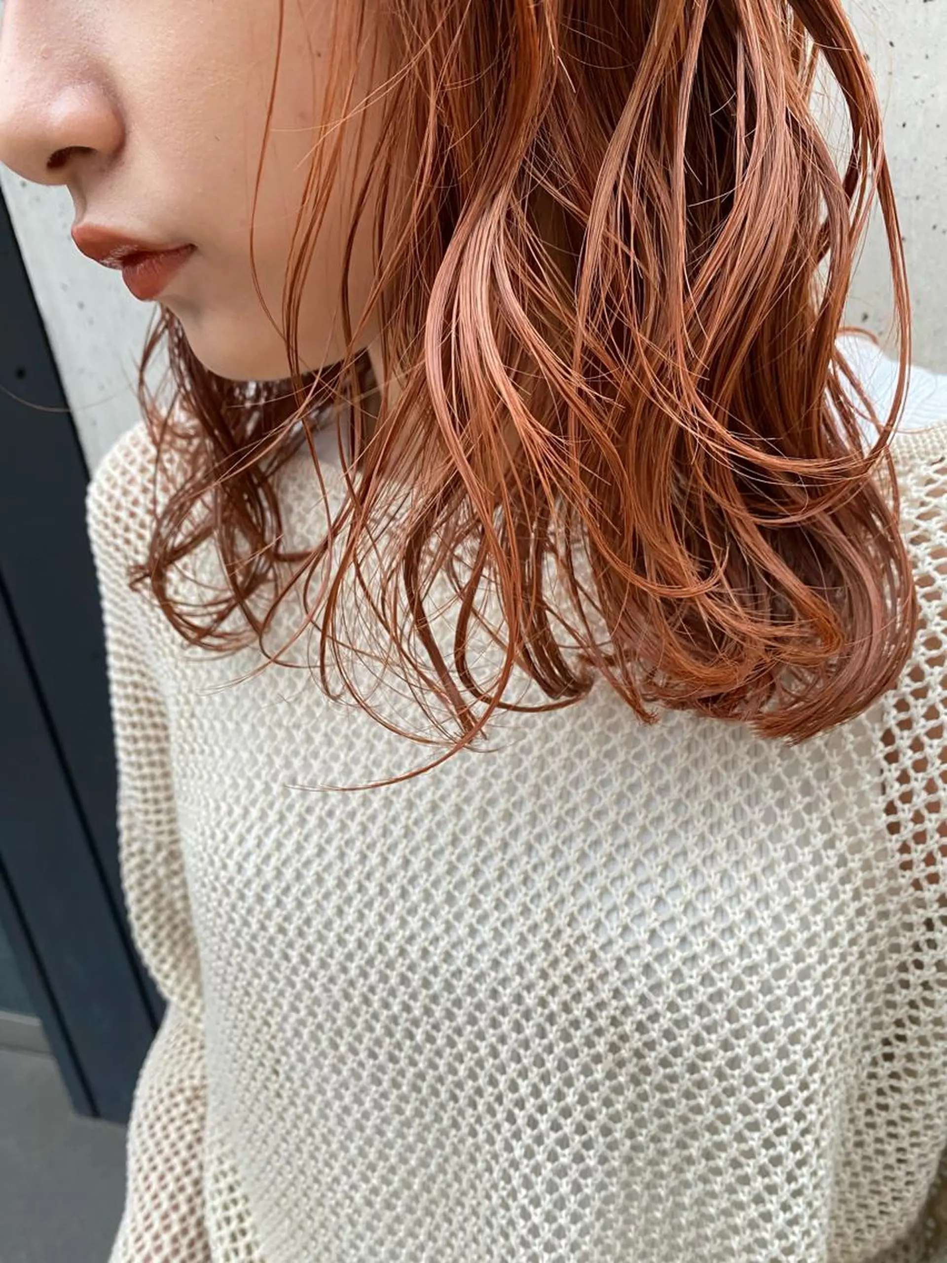 セミロング カラー ベージュカラー ブリーチ 透明感カラー オレンジ オレンジベージュ カット ヘアカラー force  hair所属・🫧富田 苑実🫧のヘアスタイル