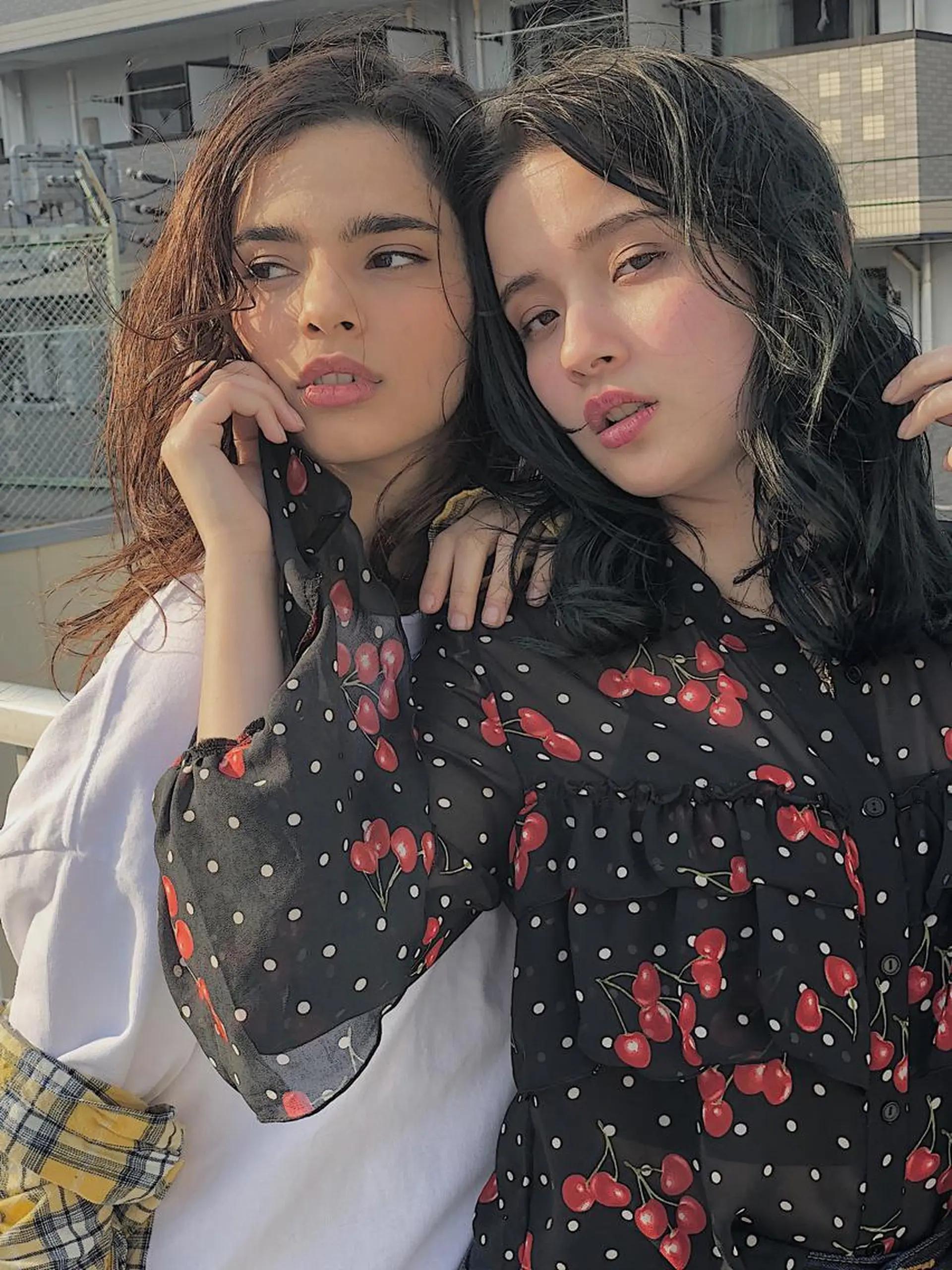 ロング カラー パーマ 顔周りレイヤー/韓国 ブリーチminamiのヘアスタイル