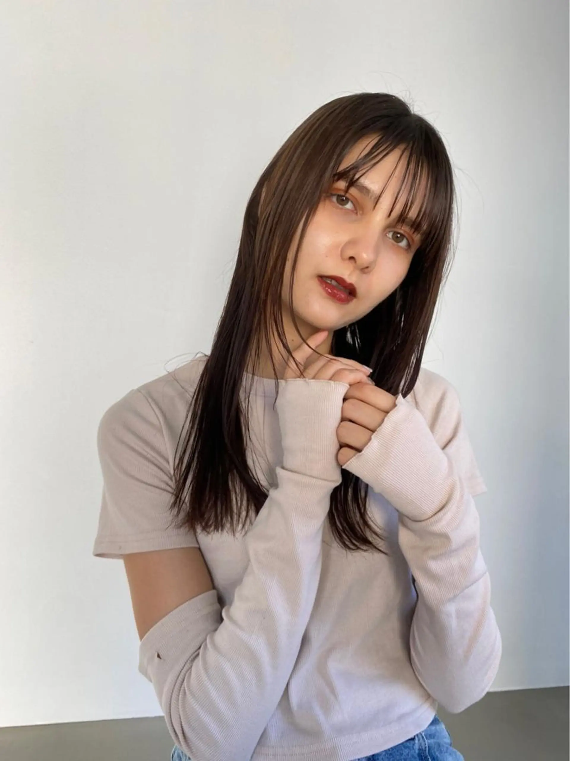 ミディアム カラー パーマ アディクシーカラー ブリーチ ブロンド ブルーカラー ハイライトカラー カット ヘアカラー CEINE【セーヌ】 三軒茶屋のヘアスタイル