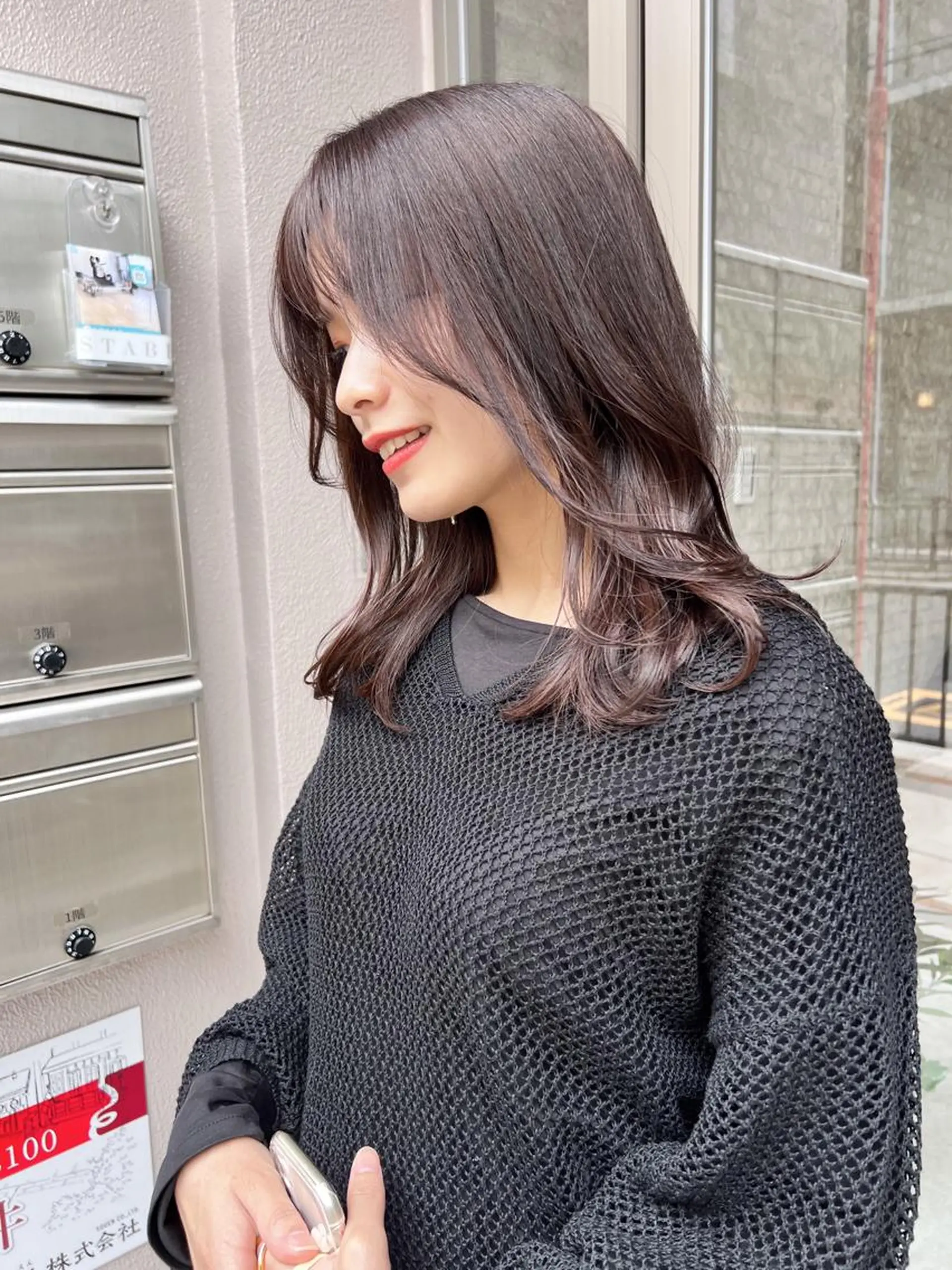 ミディアム カラー パーマ カット 樫原裕二 /柔らかいカラーのヘアスタイル