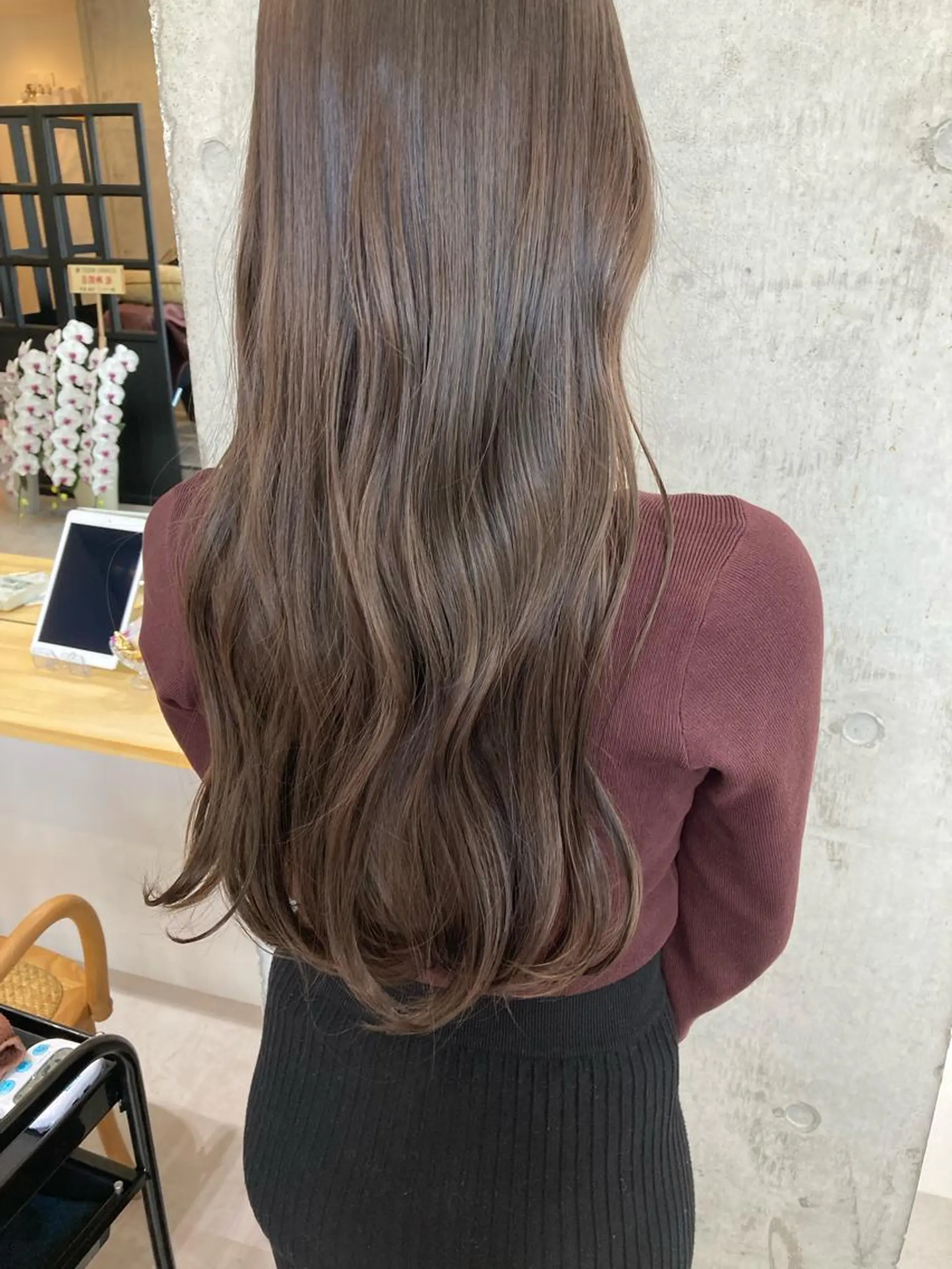 ロング ヘアカラー トリートメント ✨色持ちの良い艶 カラー✨蟹江真世のヘアスタイル