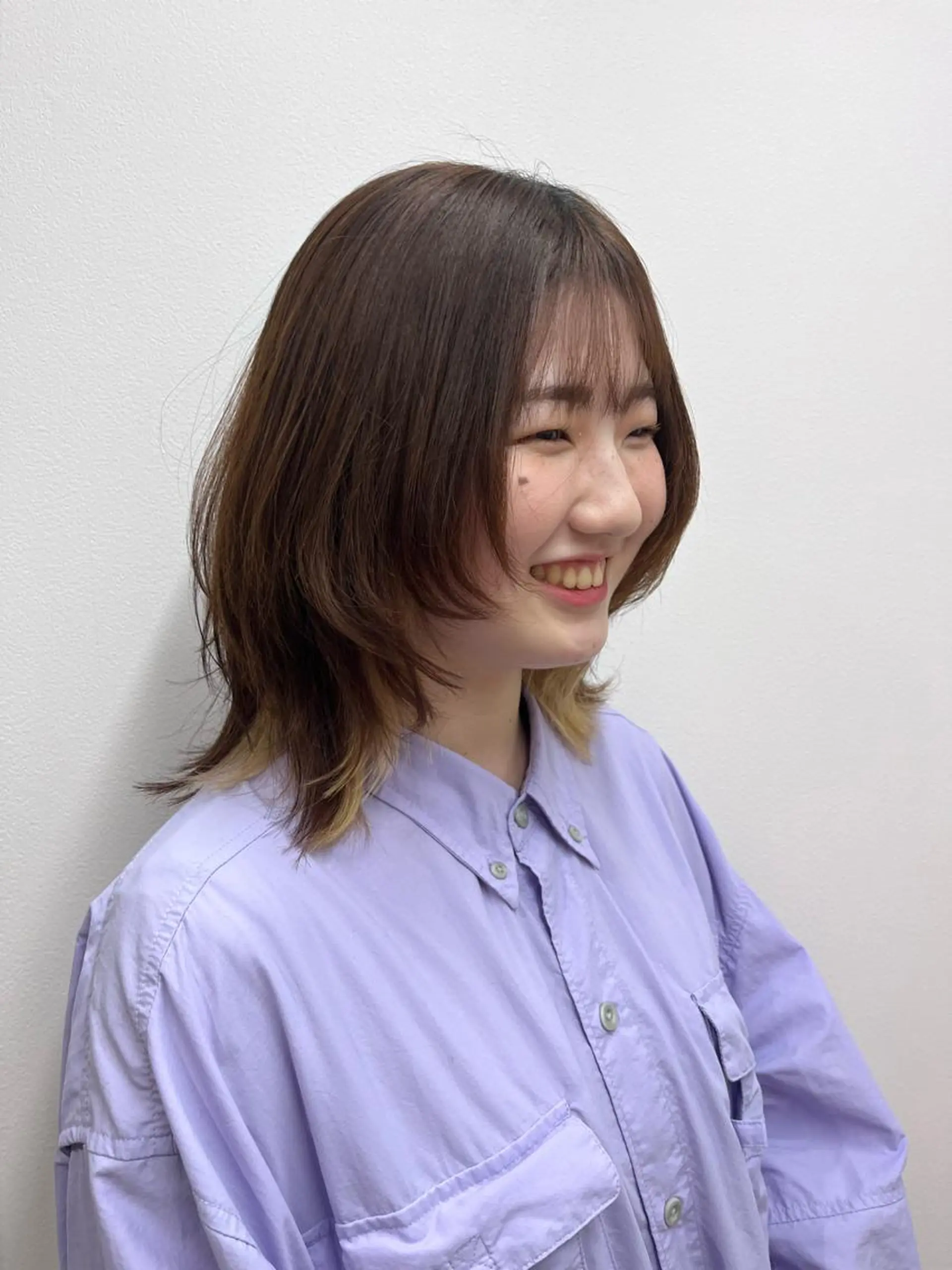 ミディアム ウルフカット 🪽ナチュラルヘア＊ 大下唯奈🪽🫧のヘアスタイル