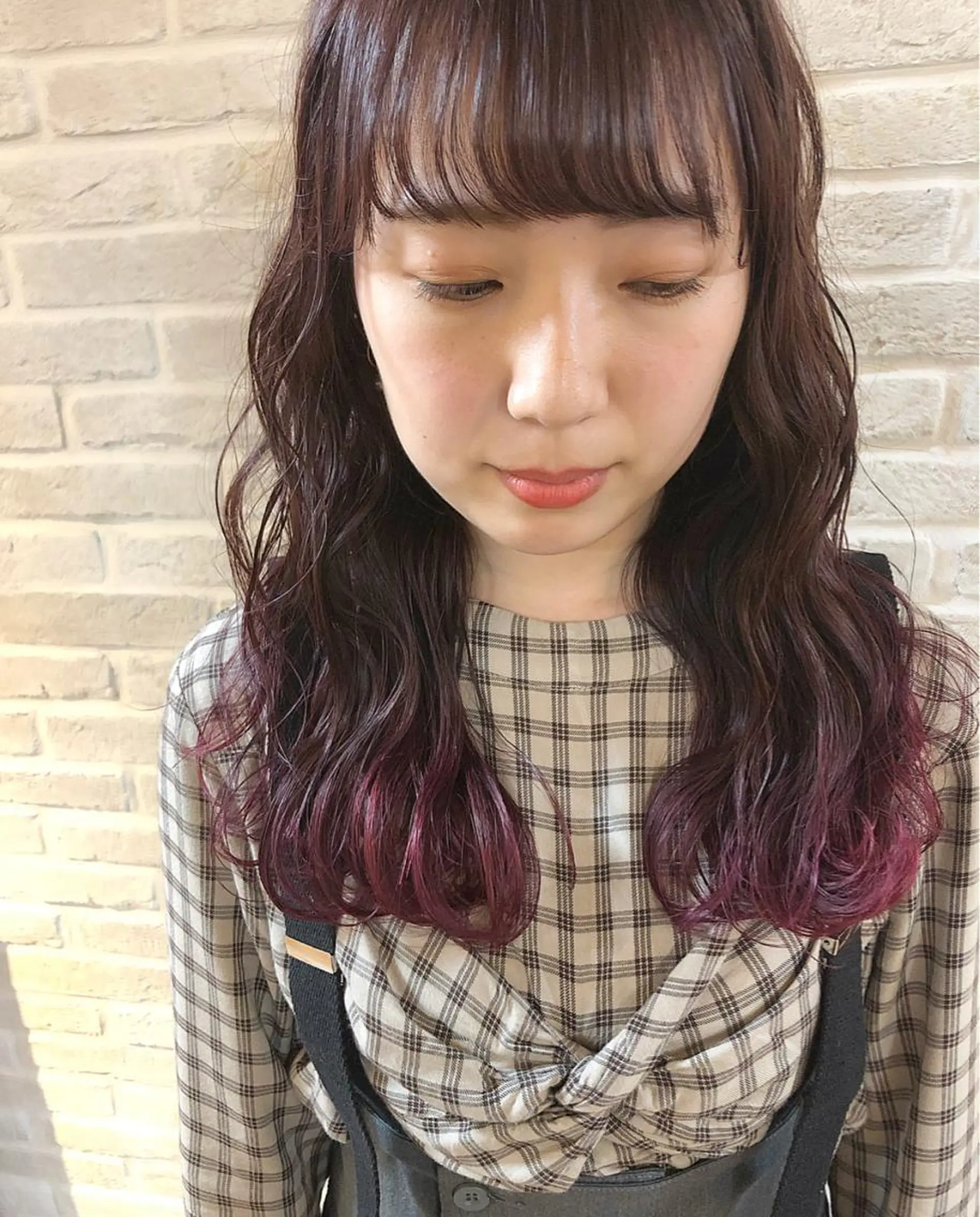 セミロング カラー ピンクカラー hair salon Ranun髪質改善のヘアスタイル