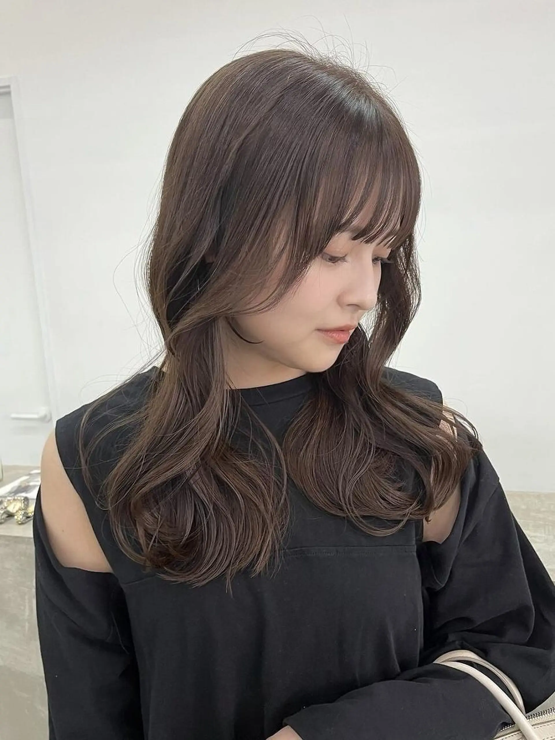 ミディアム カラー カット ヘアカラー トリートメント Nought etre 西金沢のヘアスタイル