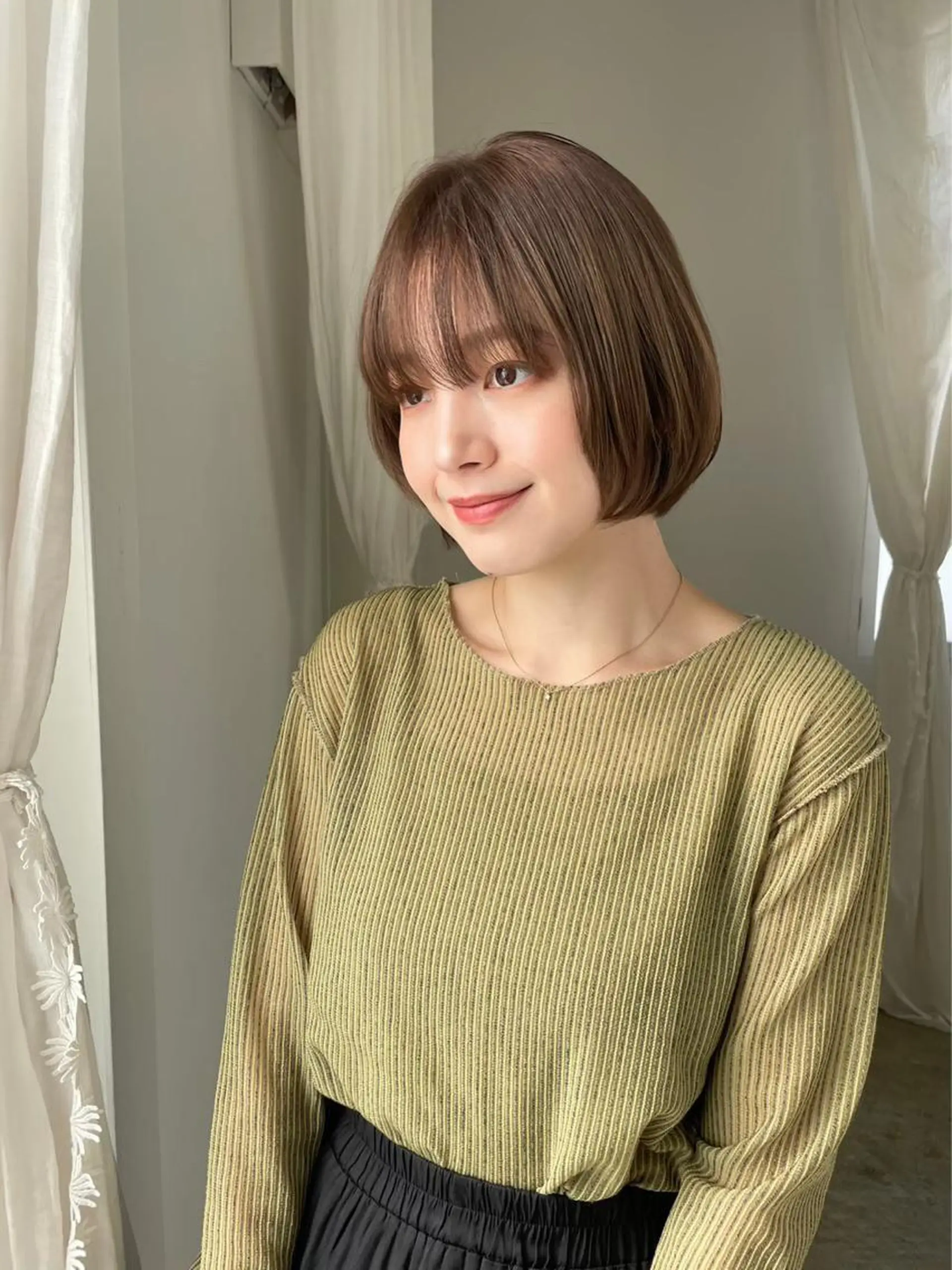 ショート カラー 髪質改善 トリートメント レイヤー/艶カラー /韓国ヘア/高松のヘアスタイル