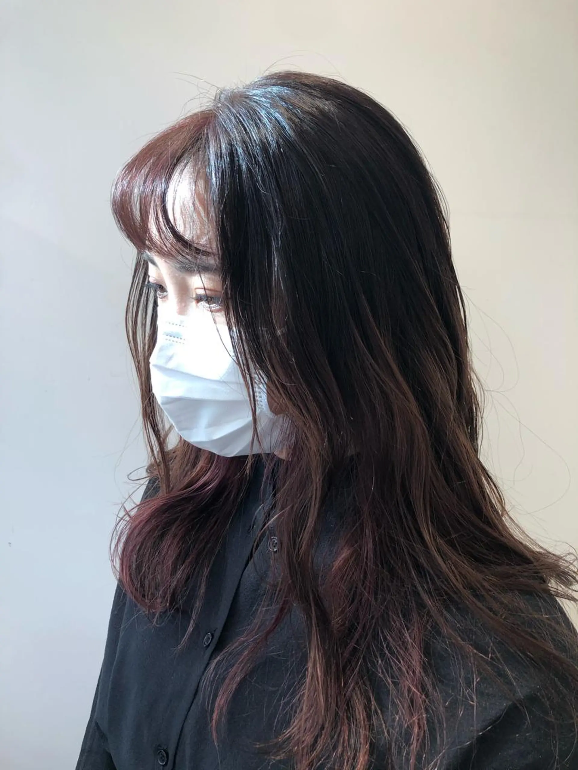 ミディアム カラー ハイライトカラー ピンクカラー ハイライト dogstar小林諒 レイヤー/パーマのヘアスタイル