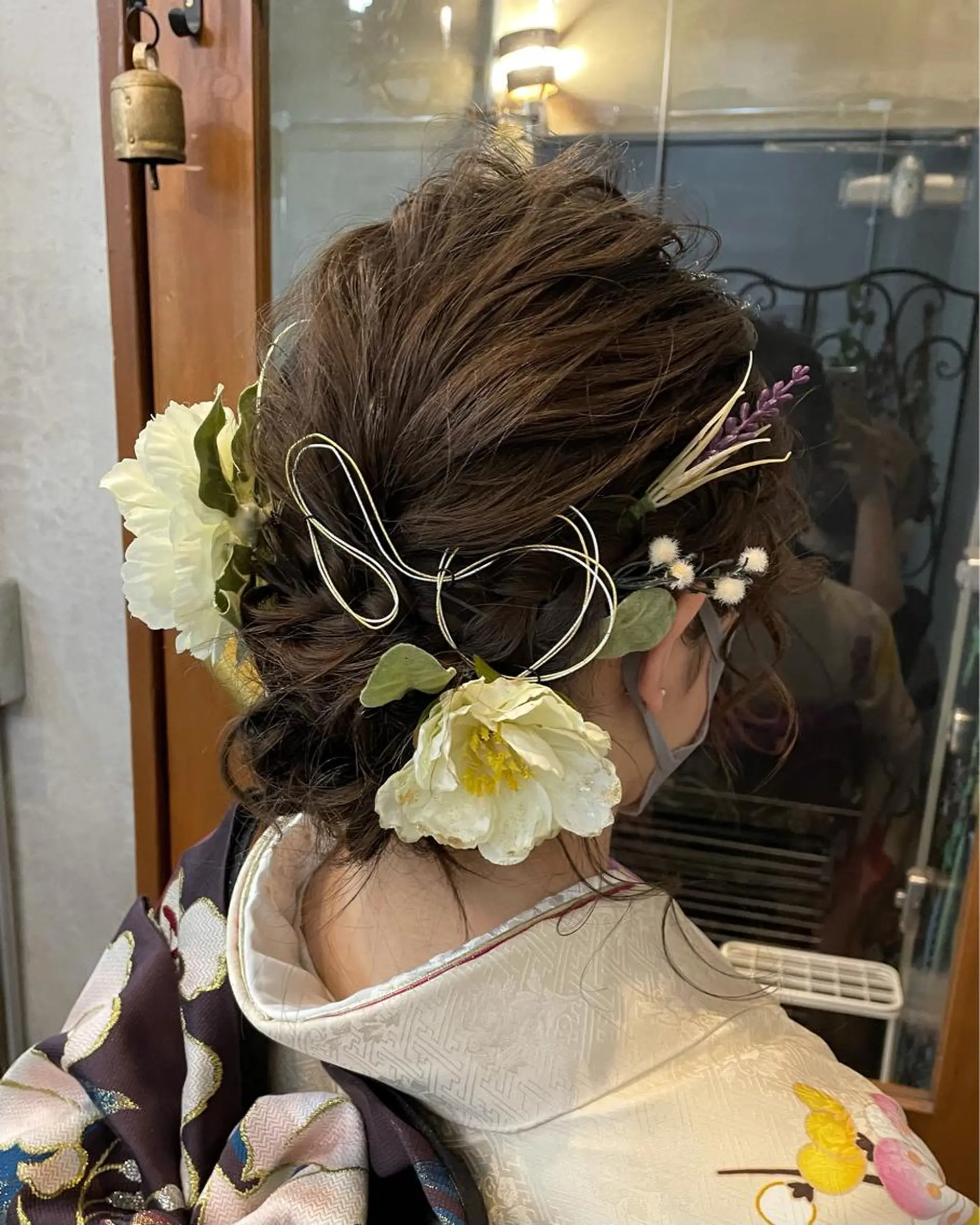 セミロング ヘアアレンジ ヘアセット 【ピンク/韓国ヘア/ ヘアセット】亜海のヘアスタイル