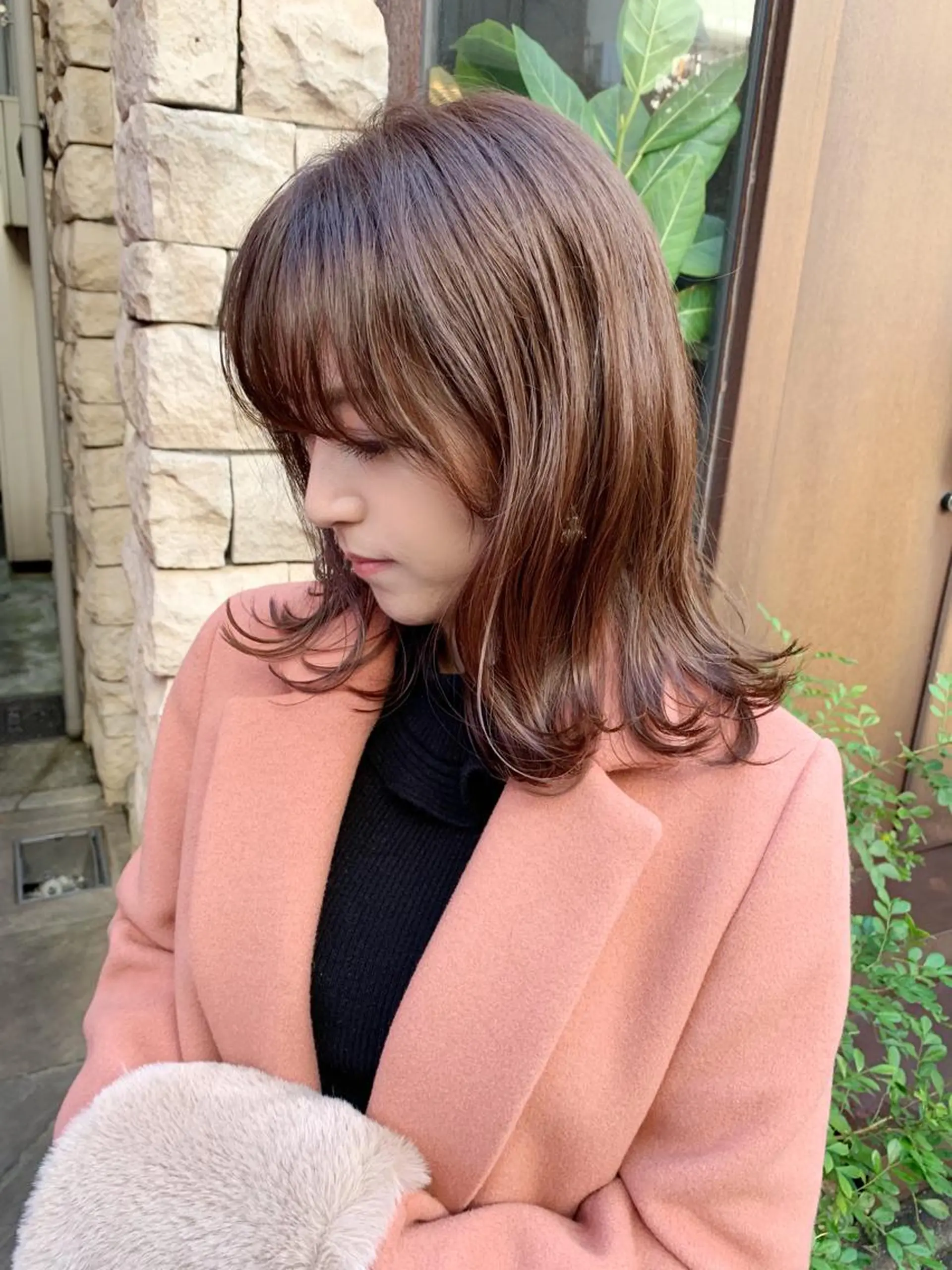 ミディアム カラー ベージュカラー モカベージュ カット ヘアカラー トリートメント Libre×Reco所属・Libre 西野圭一のヘアスタイル