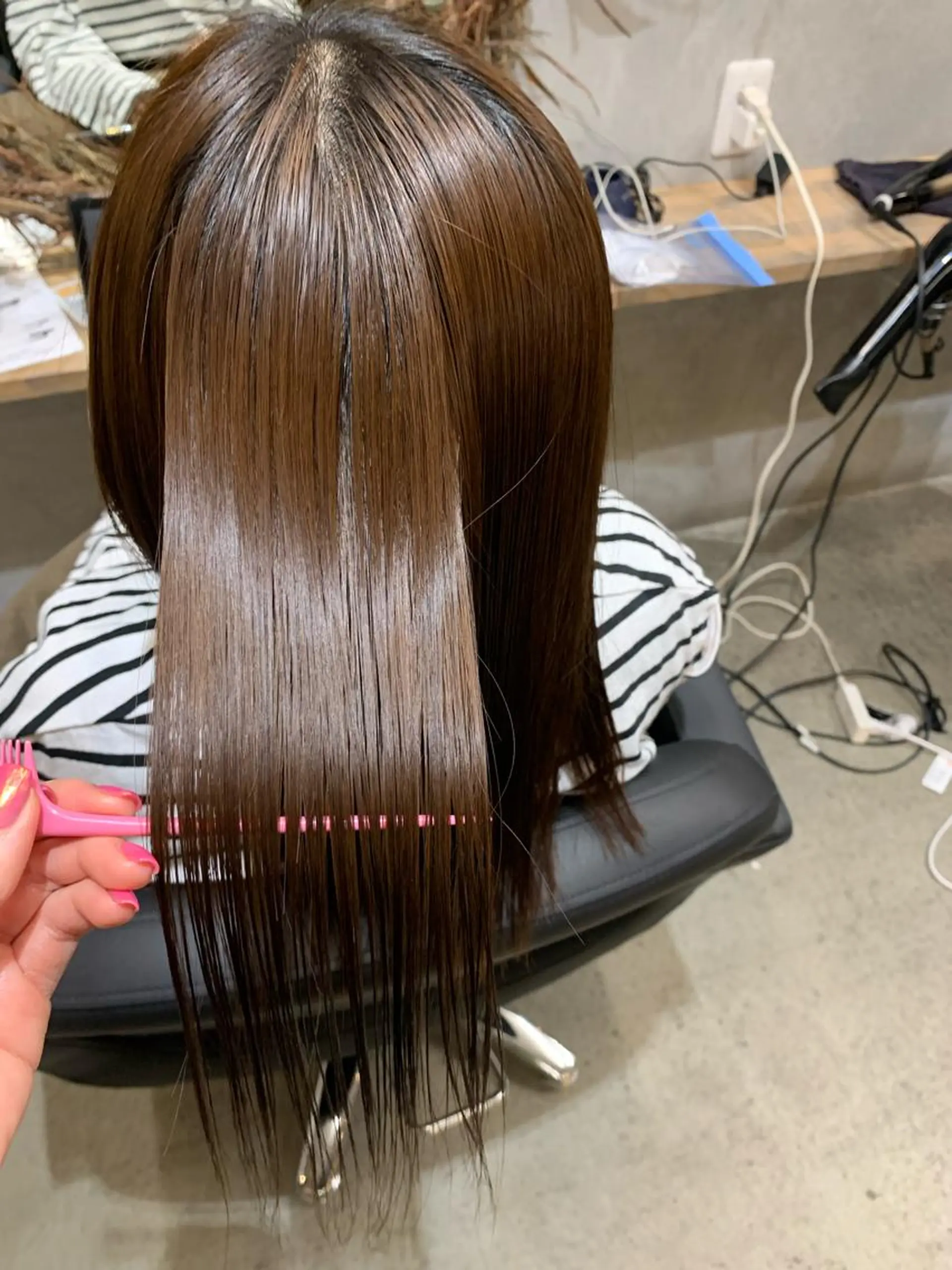 ロング 縮毛矯正 Haru/THREE …by velvetのヘアスタイル