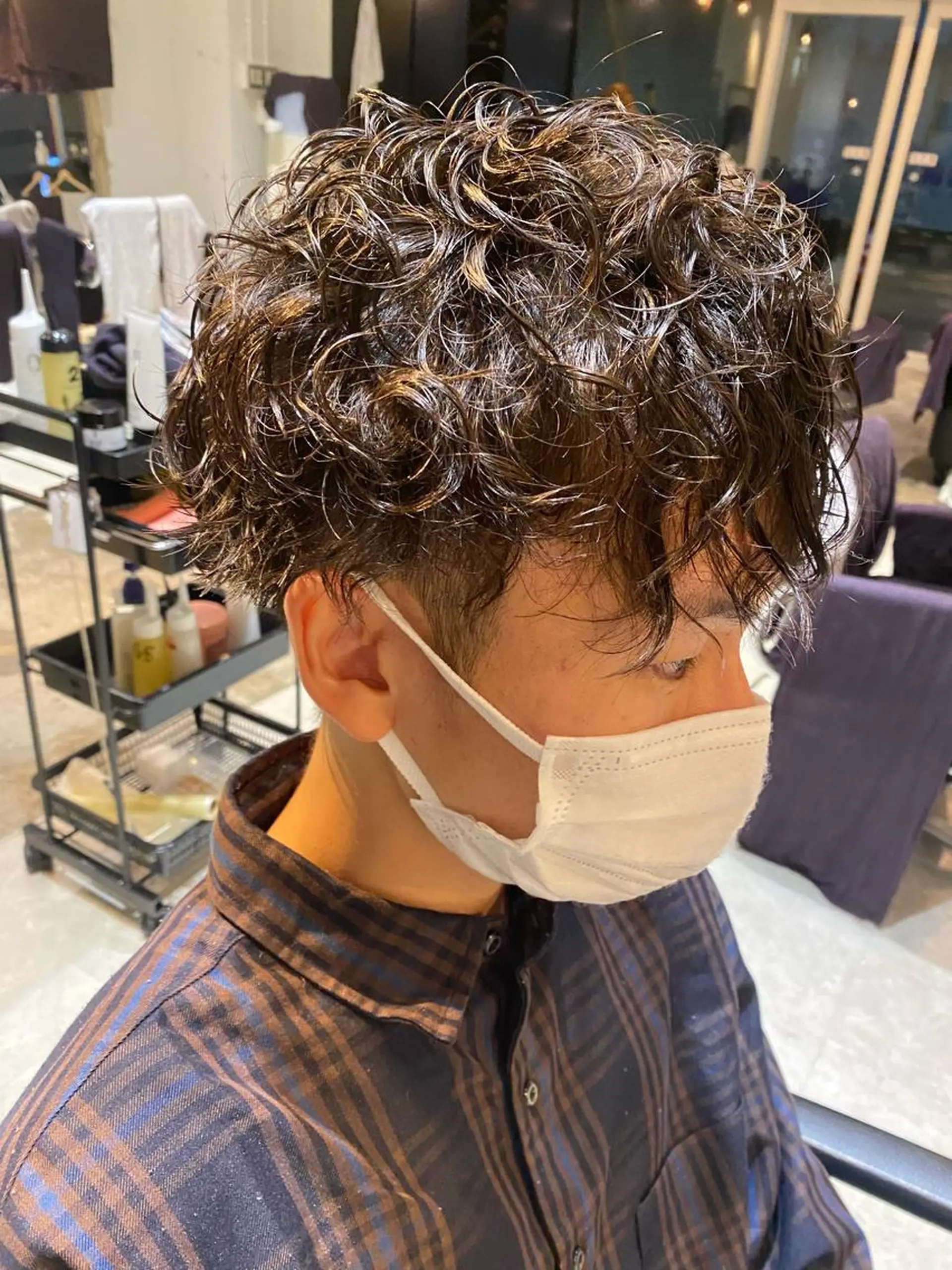 ショート メンズ メンズパーマ バレイヤージュ職人 🔥代表YU-SHIのヘアスタイル