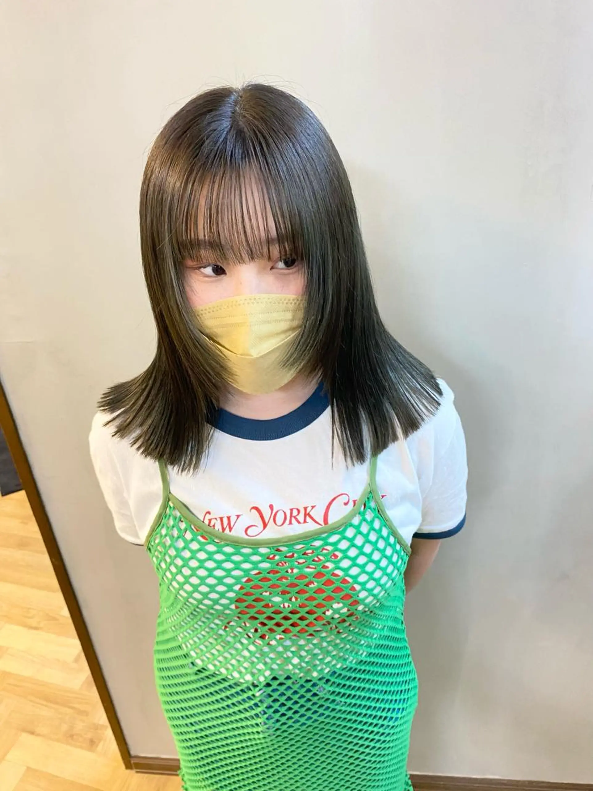 ミディアム 髪と音処 マトぺ所属・デザインカラー/ボブ ブリーチカラー/ユリのヘアスタイル