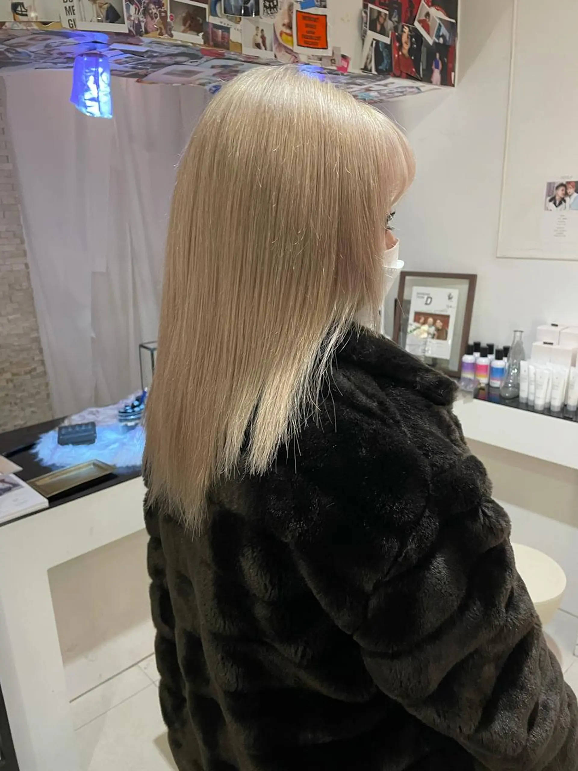 セミロング カラー ヘアカラー アオキ リノのヘアスタイル