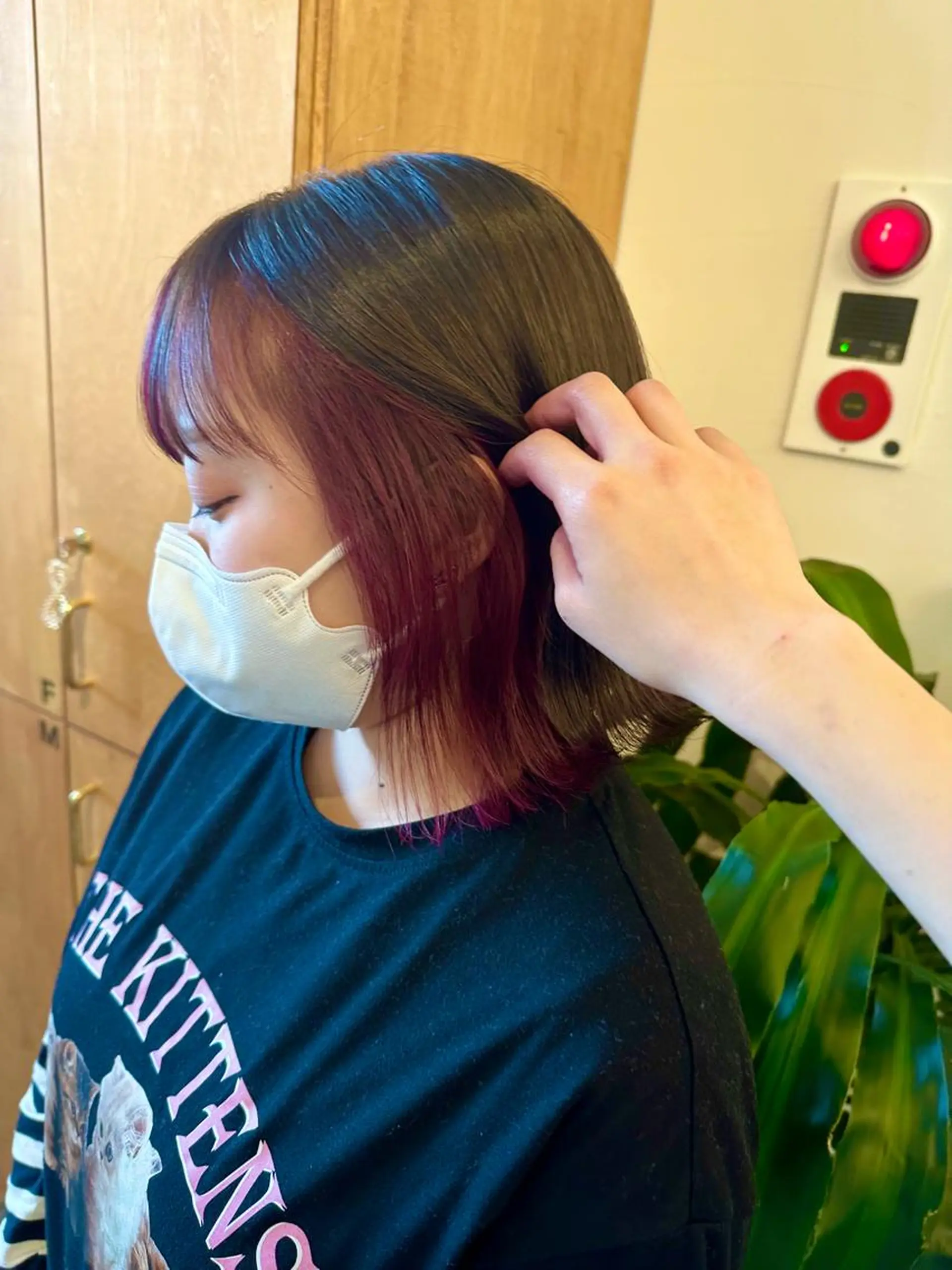 ミディアム カラー インナーカラー レッドカラー ヘアカラー ✨ブリーチカラー /菜月‪‪✨のヘアスタイル