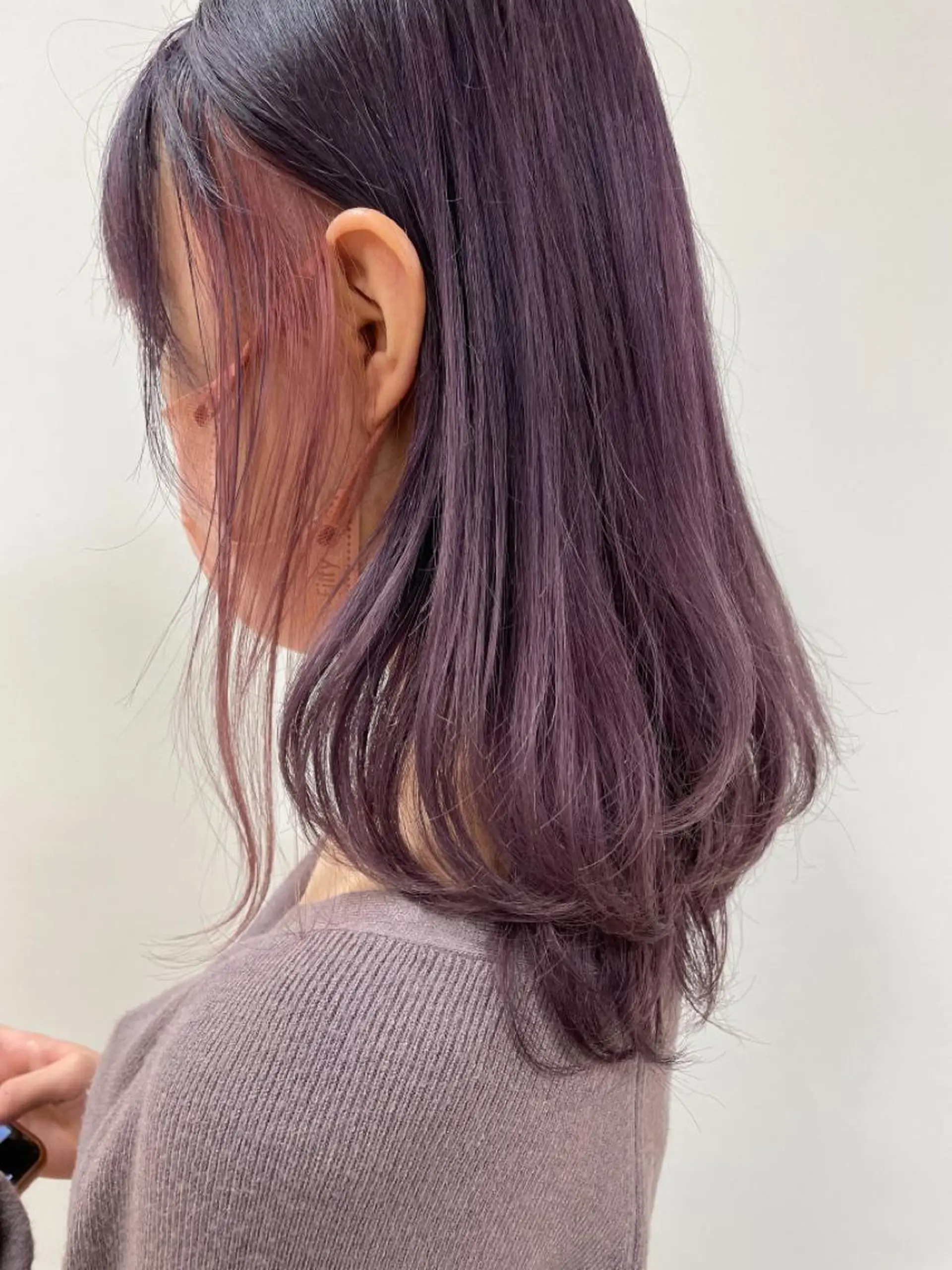 ミディアム カラー ヘアアレンジ ミストバング  フェイスフレーミング ラベンダーカラー ヘッドスパ narumi🧸のヘアスタイル