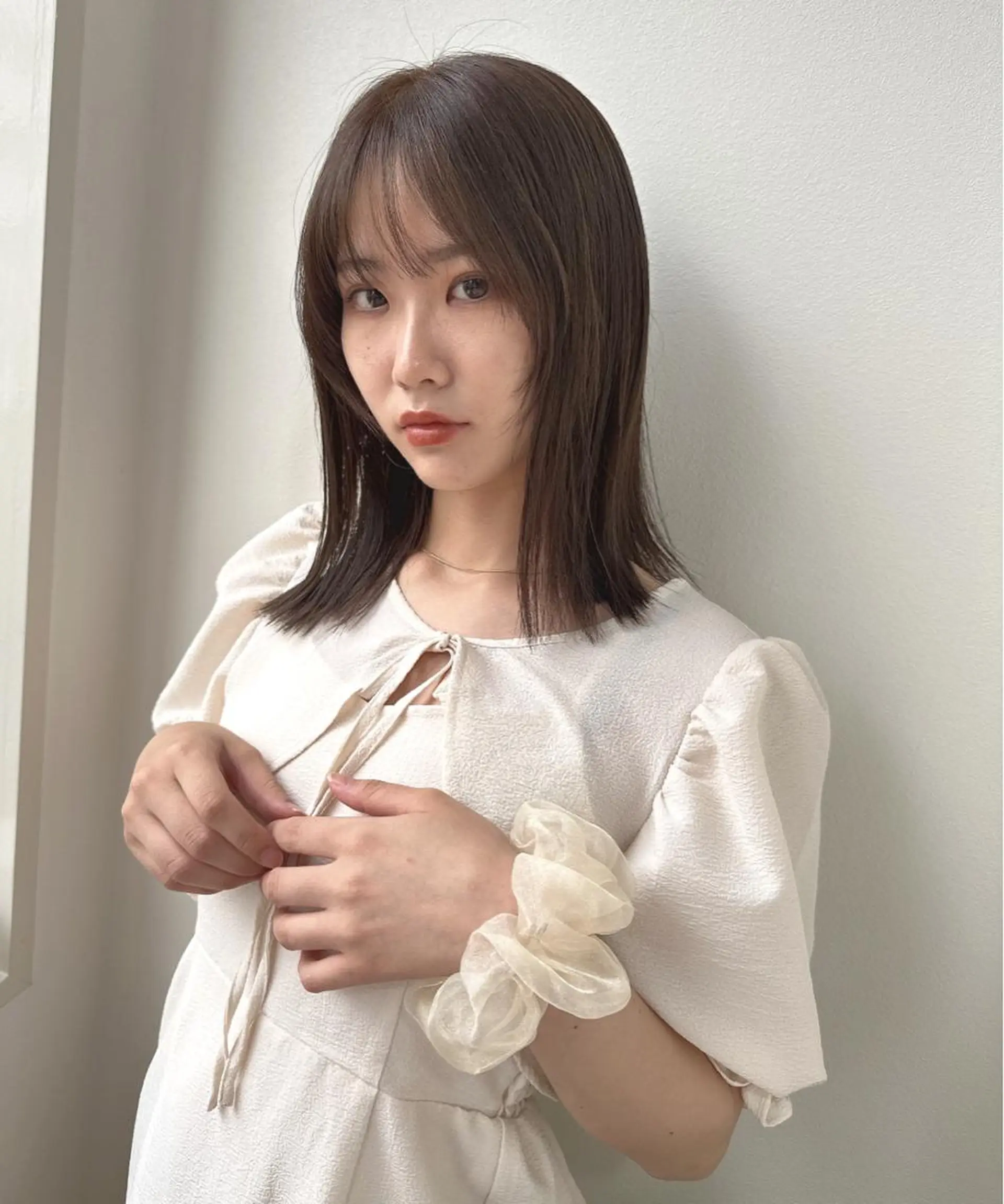 ミディアム カラー ブラウンカラー ナチュラルブラウン Sherry/R 三川町　木村祐里奈のヘアスタイル