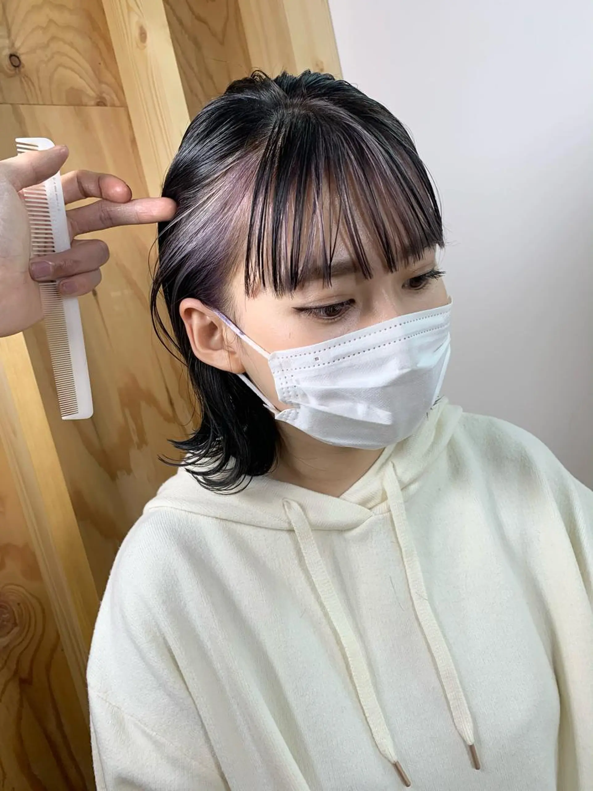 ミディアム カラー ミストバング  フェイスフレーミング tension 【テンション】のヘアスタイル