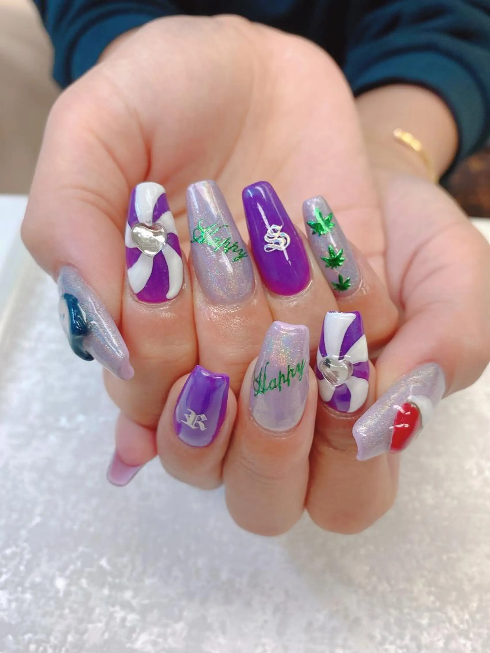 セミロング ハンドネイル JNA認定講師🌸 RIEのネイルデザイン