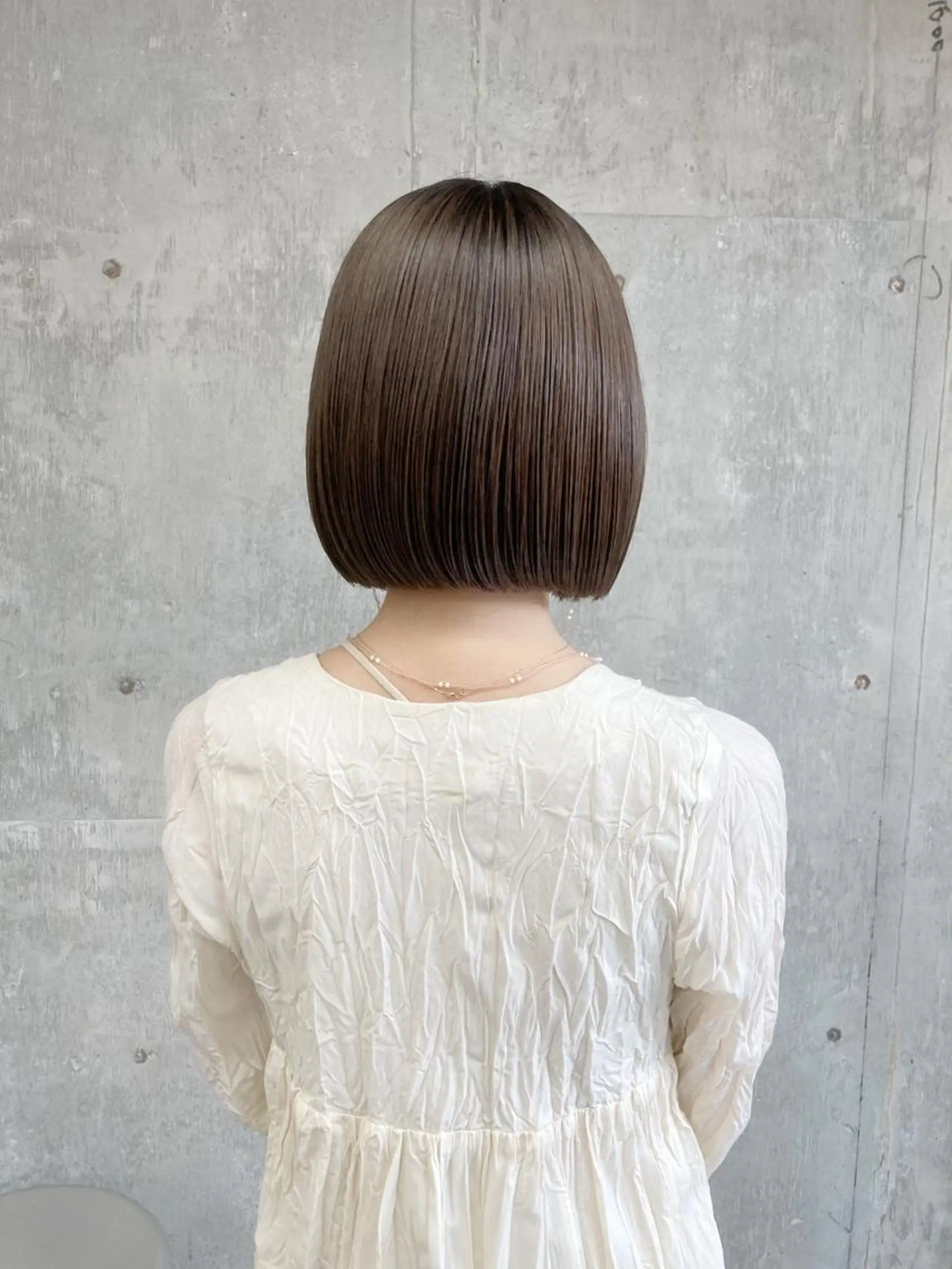 ミディアム カラー 透明感カラー カット 縮毛矯正 小木曽智美 /ボブ/ショートのヘアスタイル