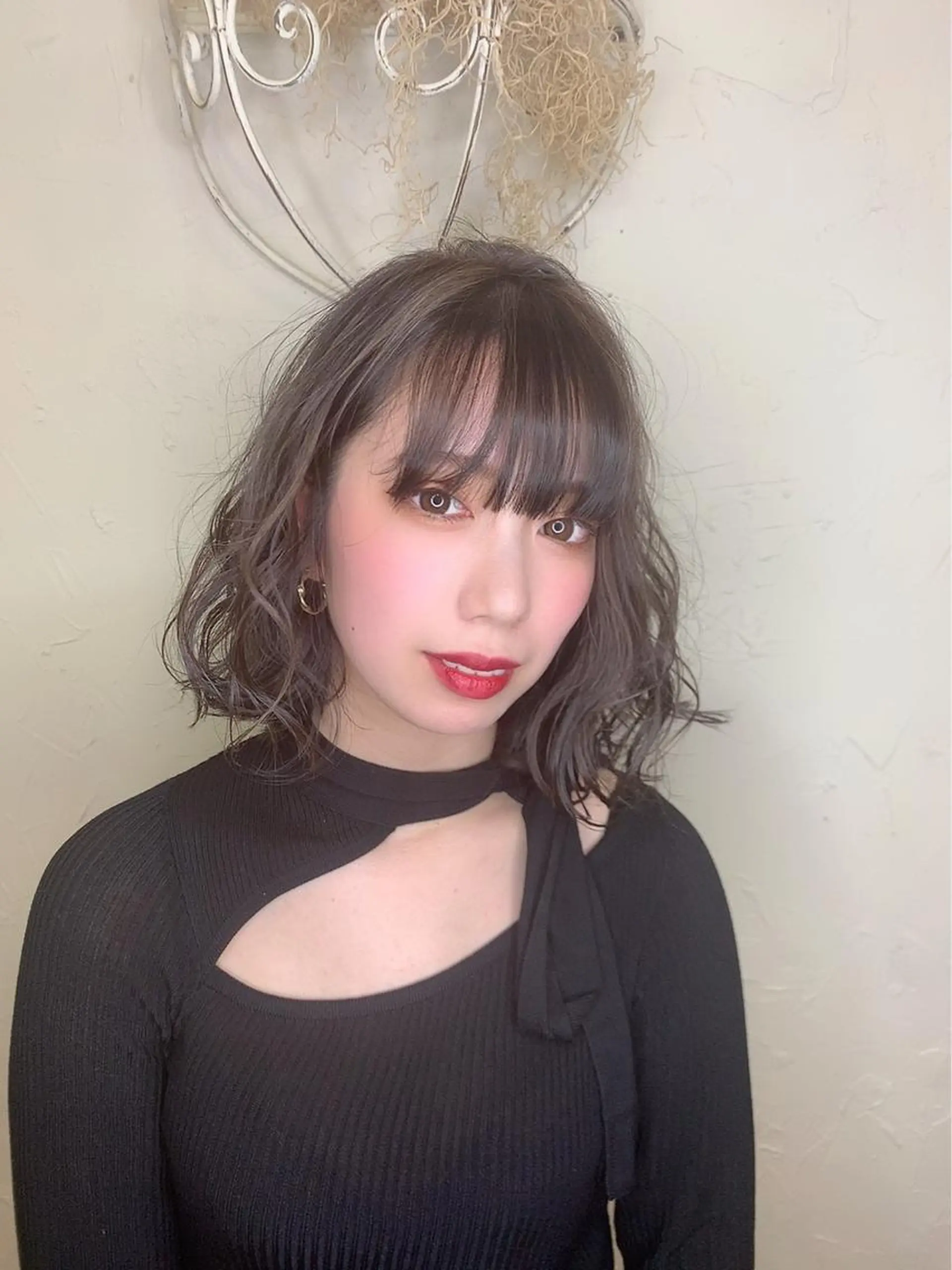 ミディアム カラー ハイライトカラー ハイライト 深沢 秀のヘアスタイル