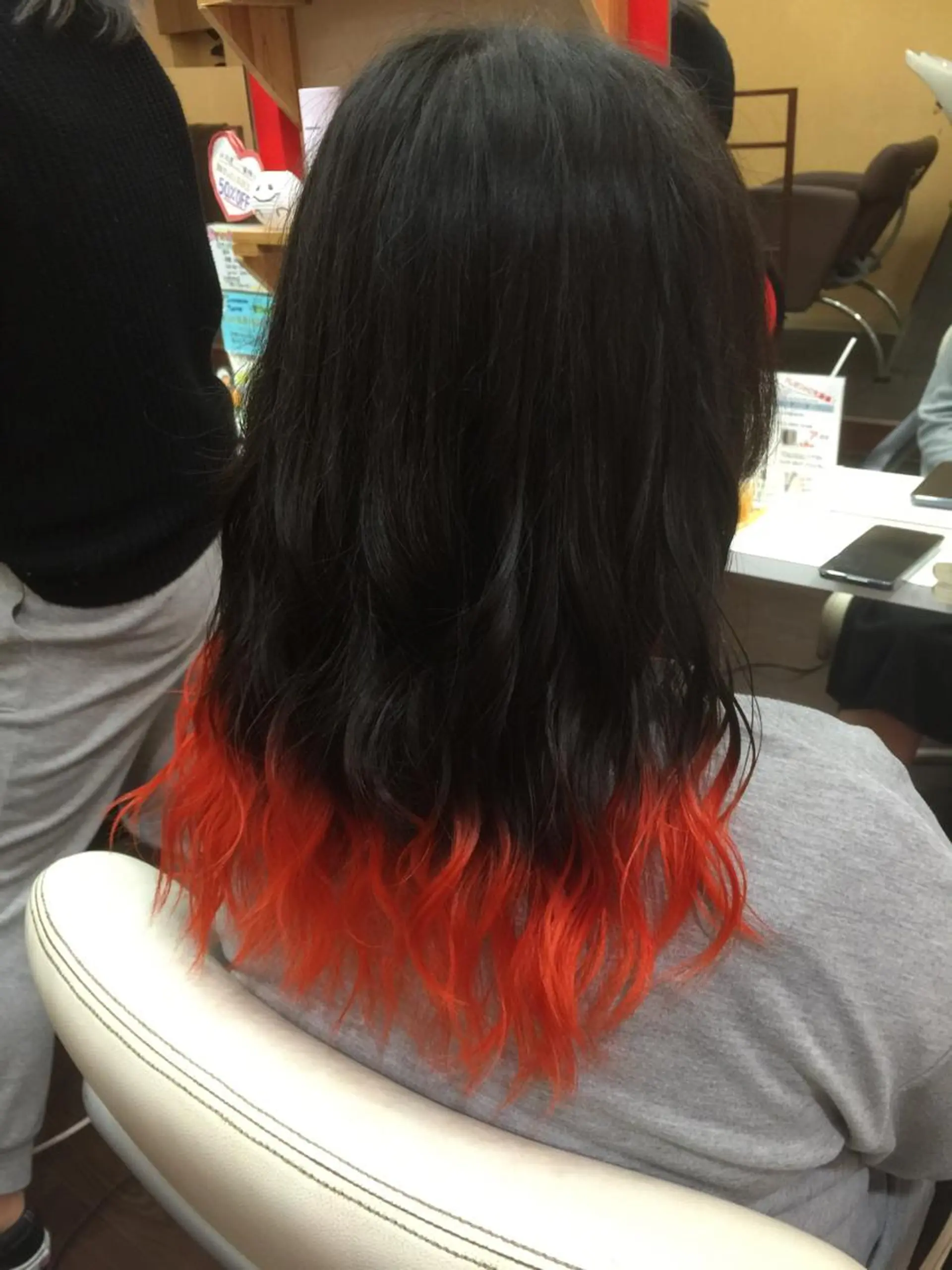 ミディアム カラー オレンジ たけい ゆうきのヘアスタイル