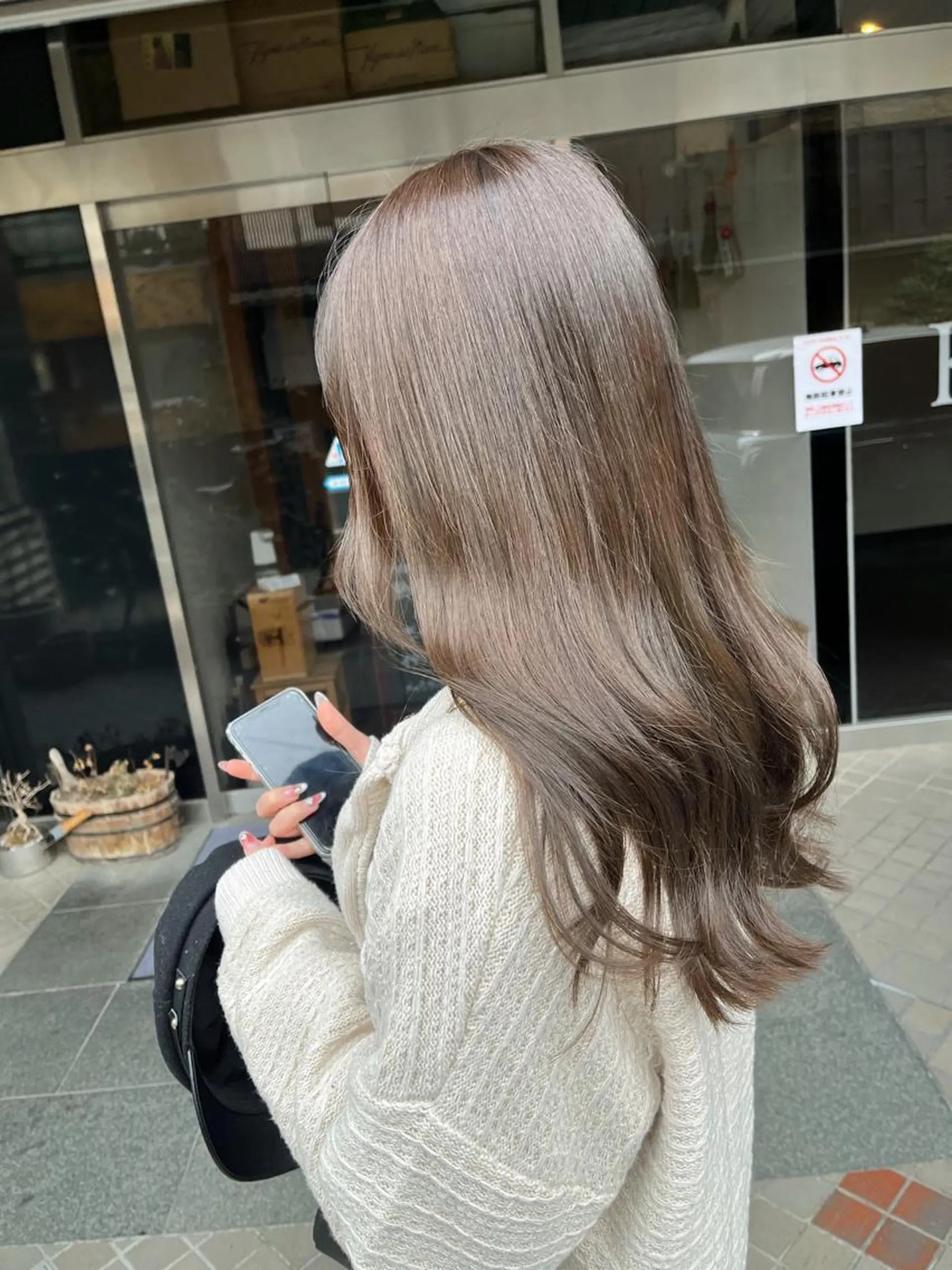 ロング カラー 透明感カラー グレージュ オリーブグレージュ オリーブグレー カット ヘアカラー トリートメント HIYOSHI　✂︎ 艶髪職人のヘアスタイル