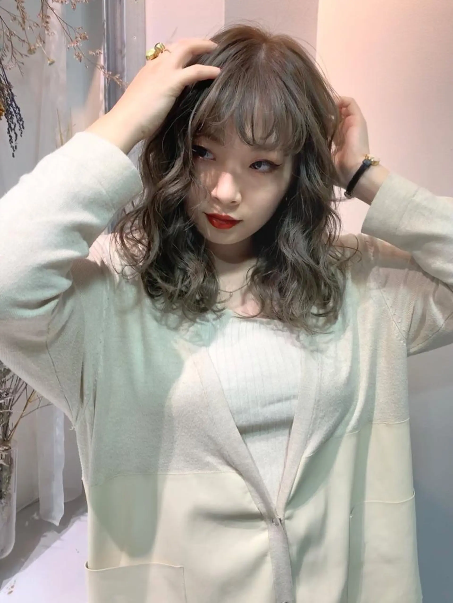 ミディアム パーマ カラー カット ヘアカラー パーマ トリートメント 🎊LUZ🎊_公 式_🩵髪質改善🩵のヘアスタイル