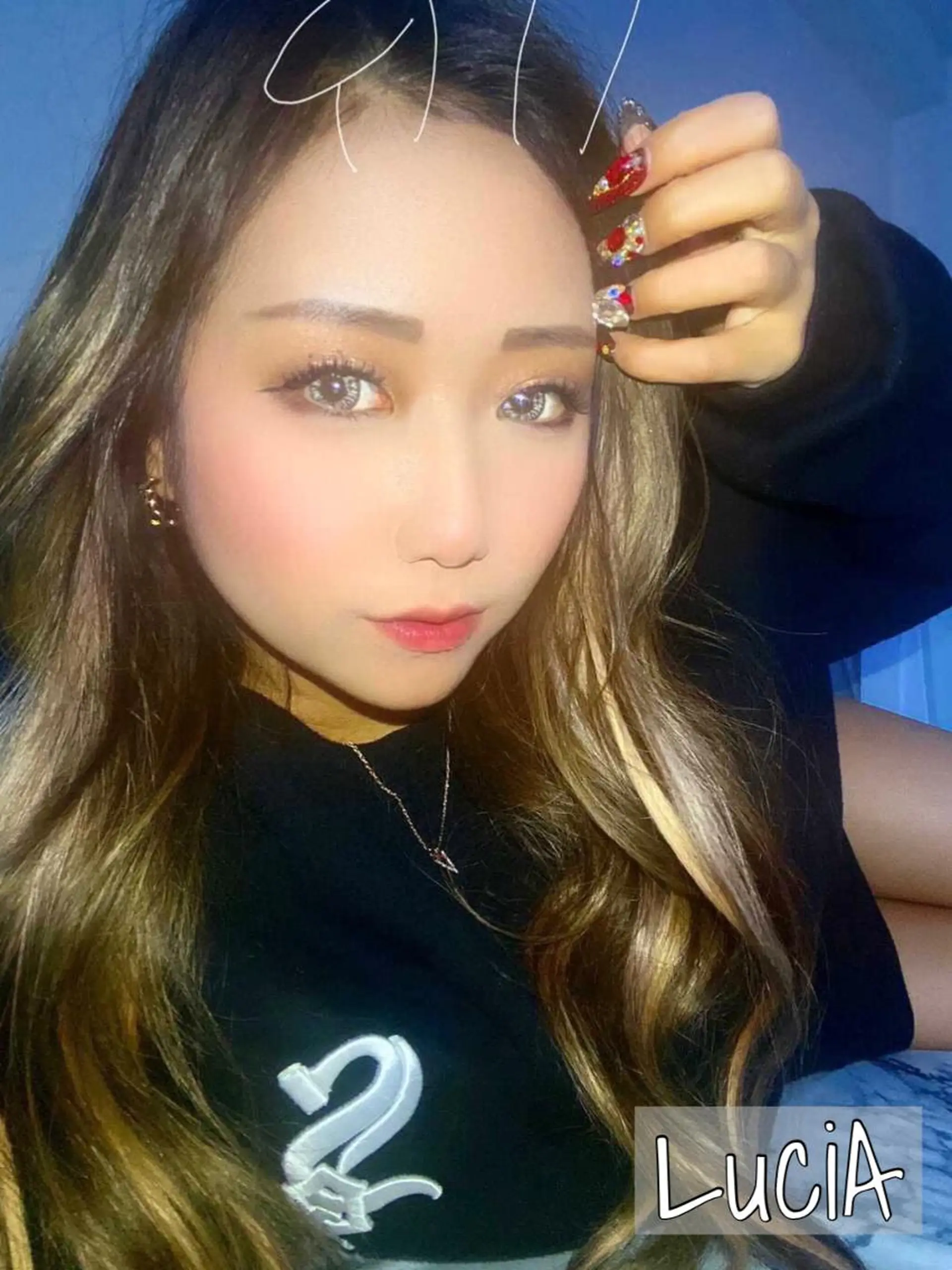 カラー ロング ヘアアレンジ ヘアカラー エクステ LuciA/エクステ カラーのヘアスタイル